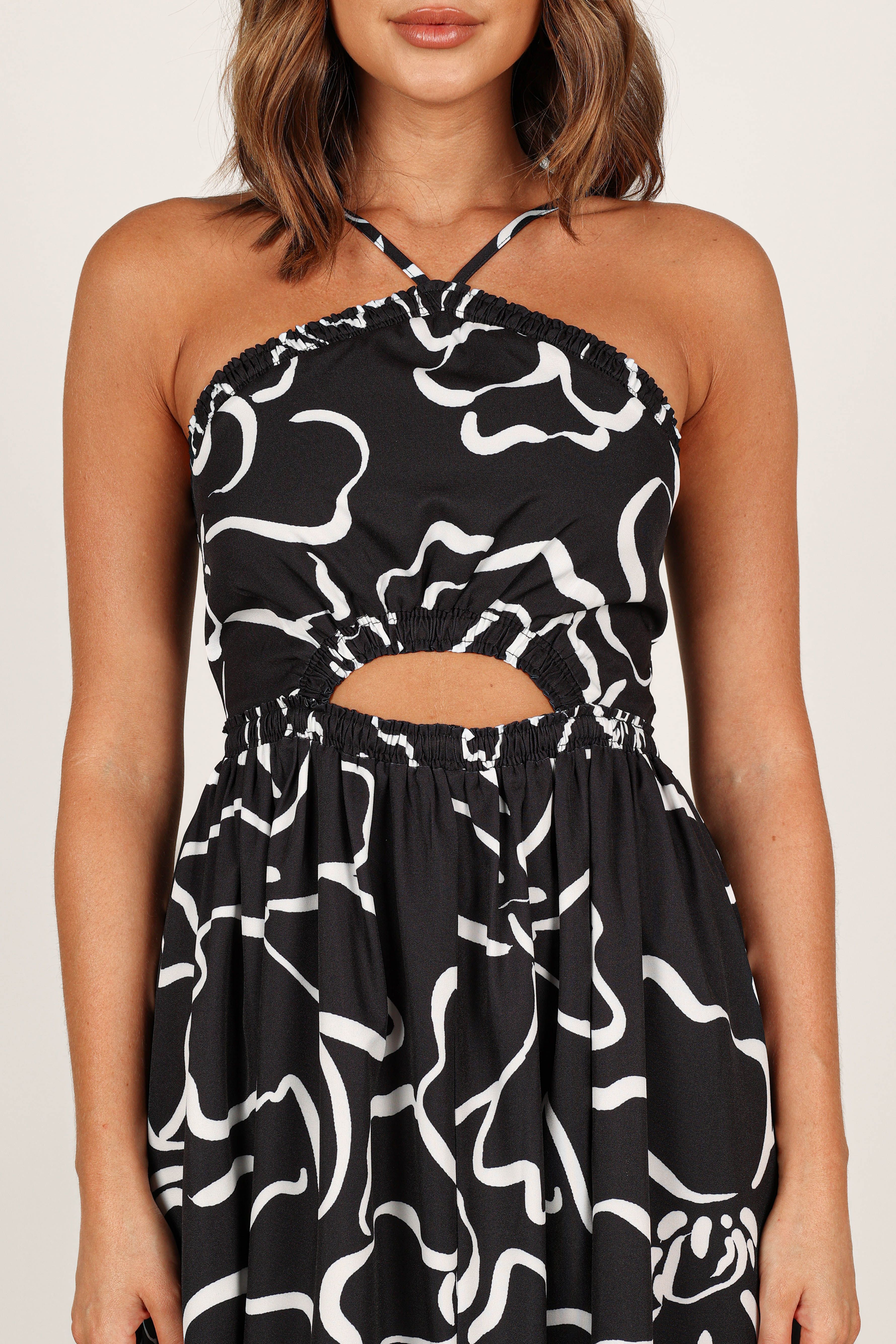 Madeira Maxi Dress - White/Black Floral sold by Petal & Pup product image thumbnail 6