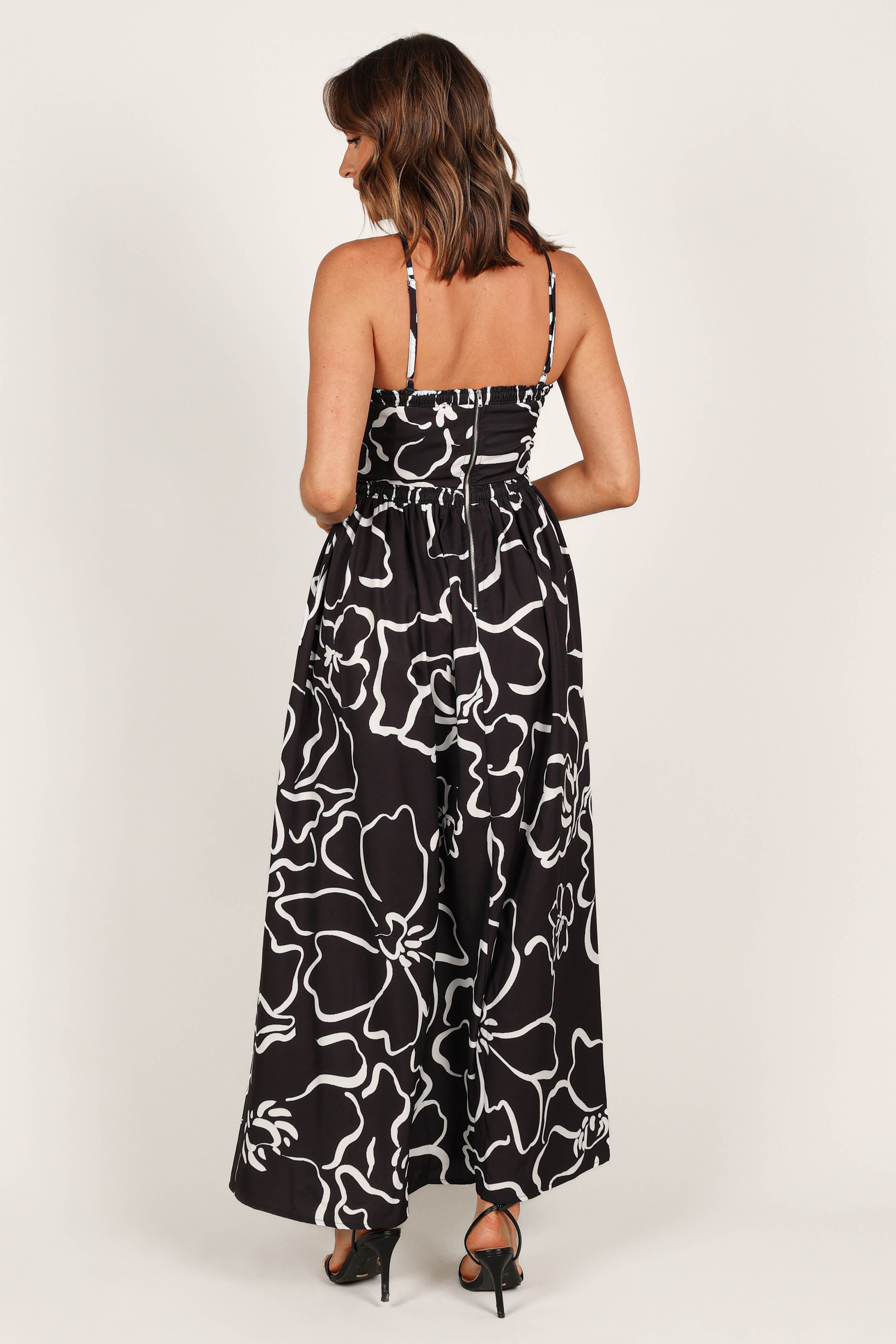 Madeira Maxi Dress - White/Black Floral sold by Petal & Pup product image thumbnail 11