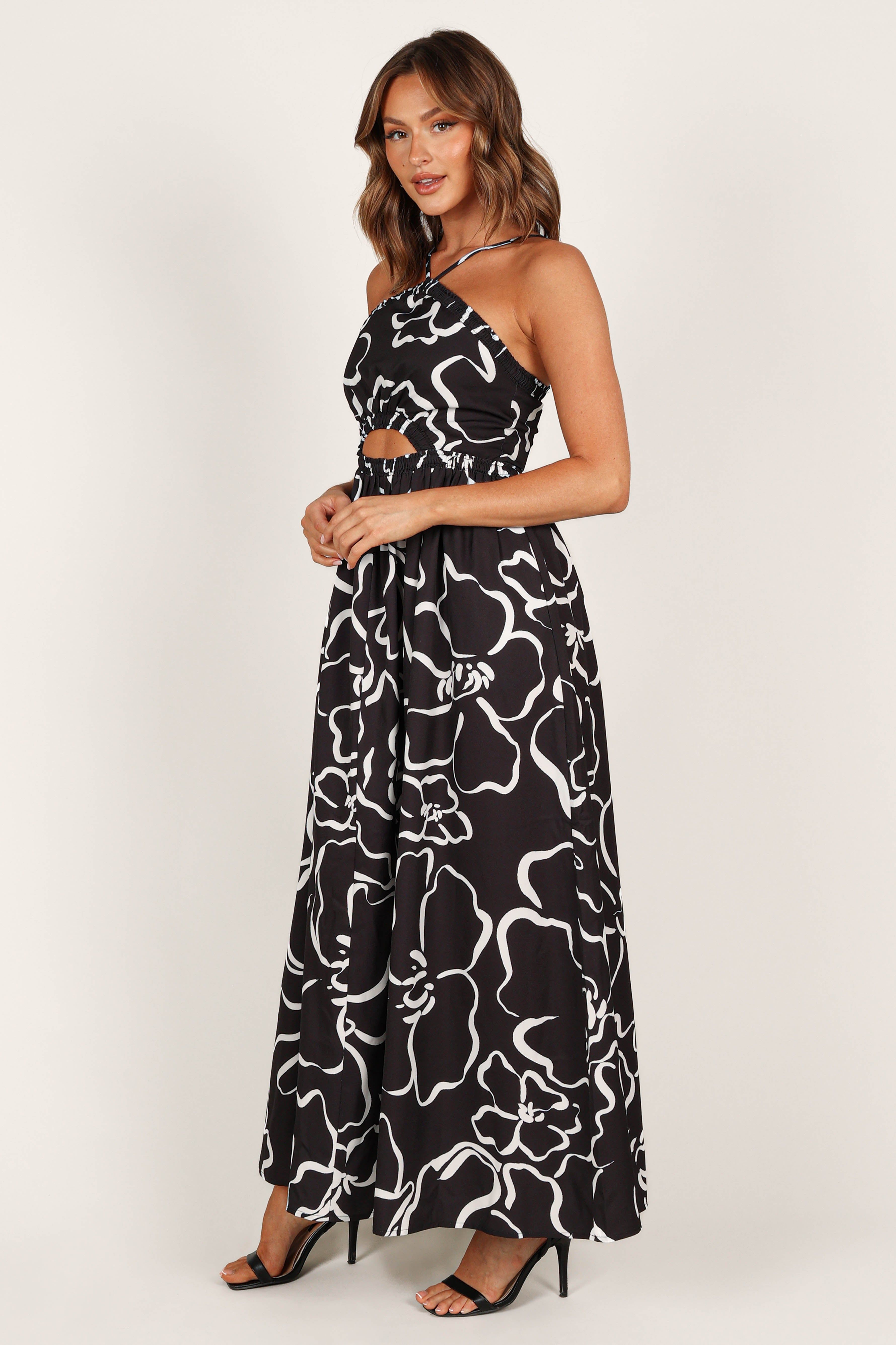 Madeira Maxi Dress - White/Black Floral sold by Petal & Pup product image thumbnail 9