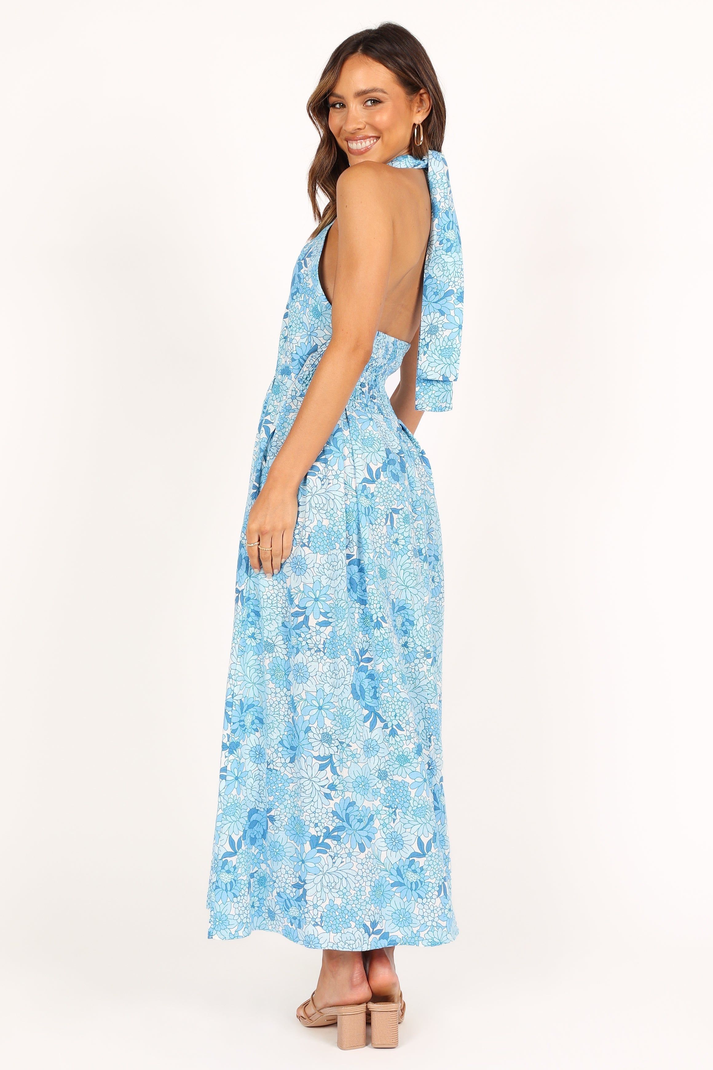 Clover Halterneck Midi Dress - Blue Floral sold by Petal & Pup product image thumbnail 9