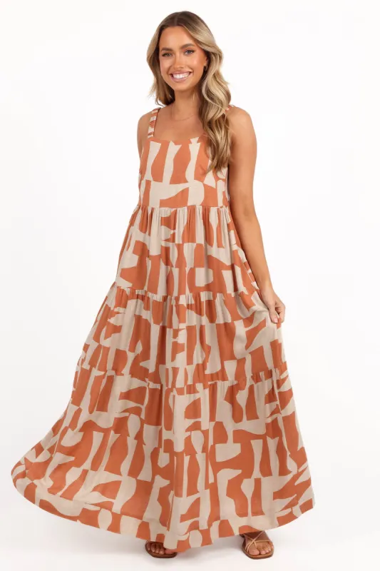 Quincy Maxi Dress - Natural/Camel sold by Petal & Pup