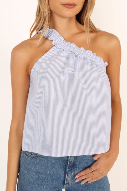 Sophie Top - Blue Stripe sold by Petal & Pup