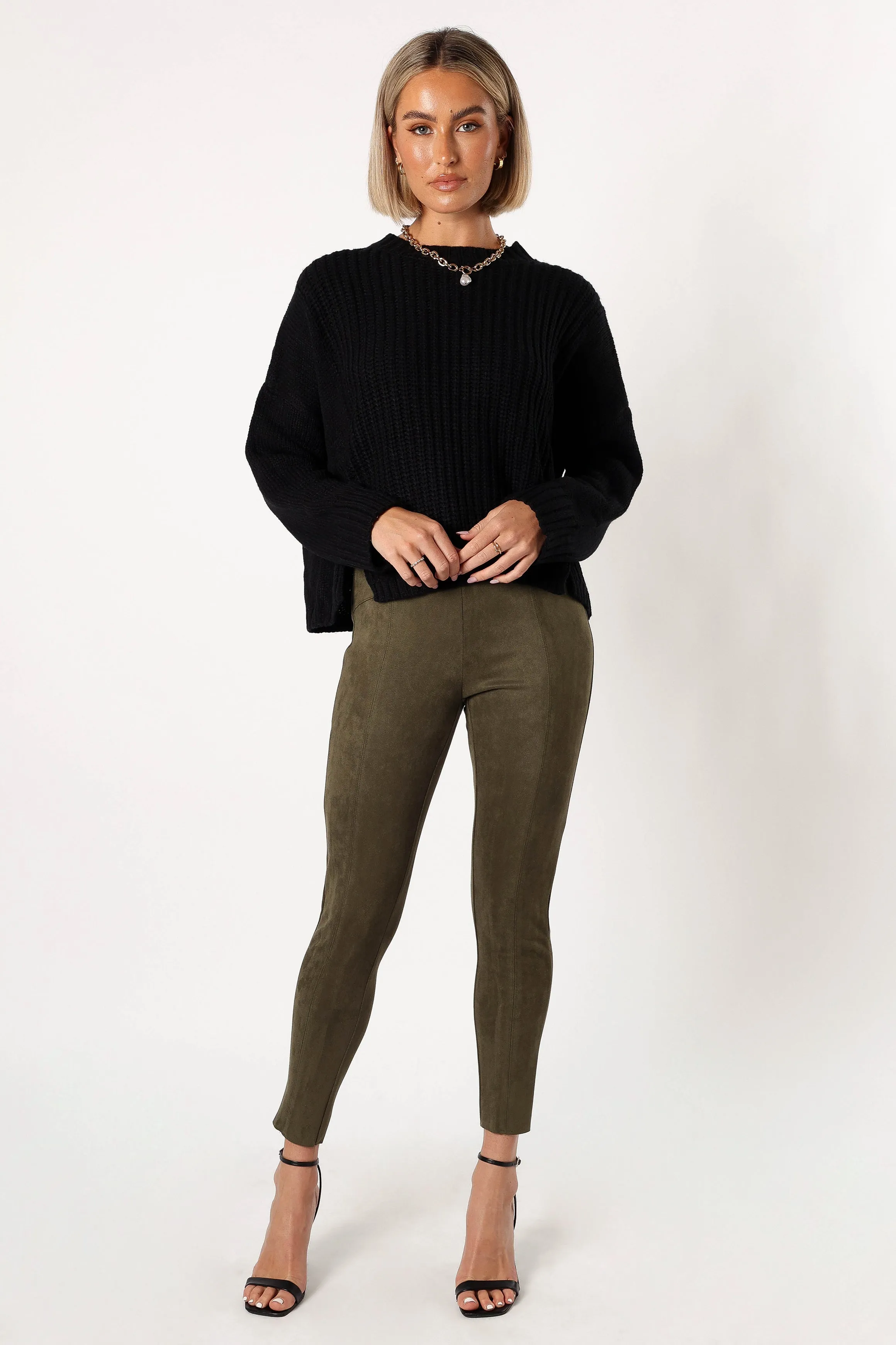 Morgan Suede Look Legging - Olive sold by Petal & Pup product image thumbnail 4