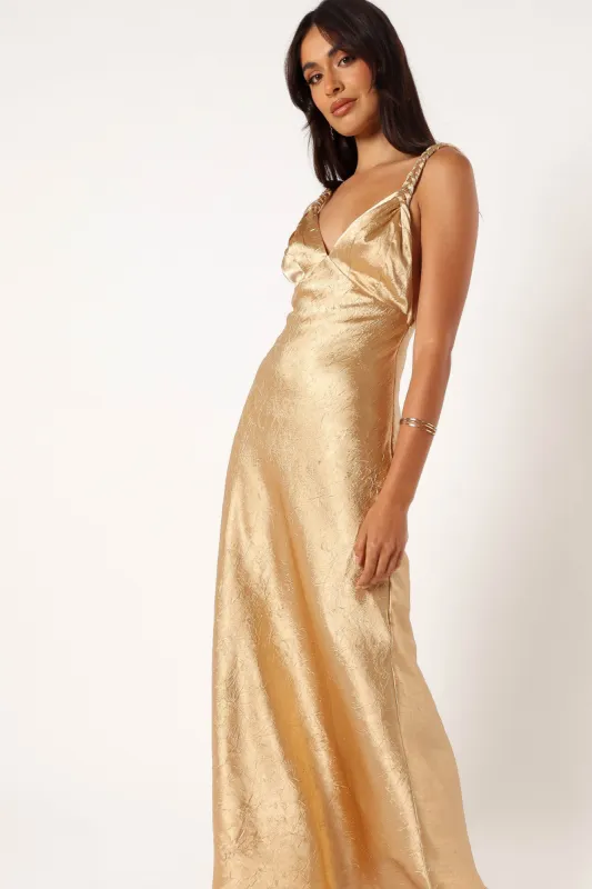 Tee Slip Midi Dress - Gold sold by Petal & Pup