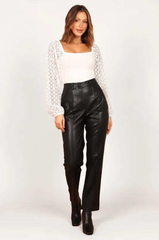 Sandy Faux Leather Pants - Black sold by Petal & Pup