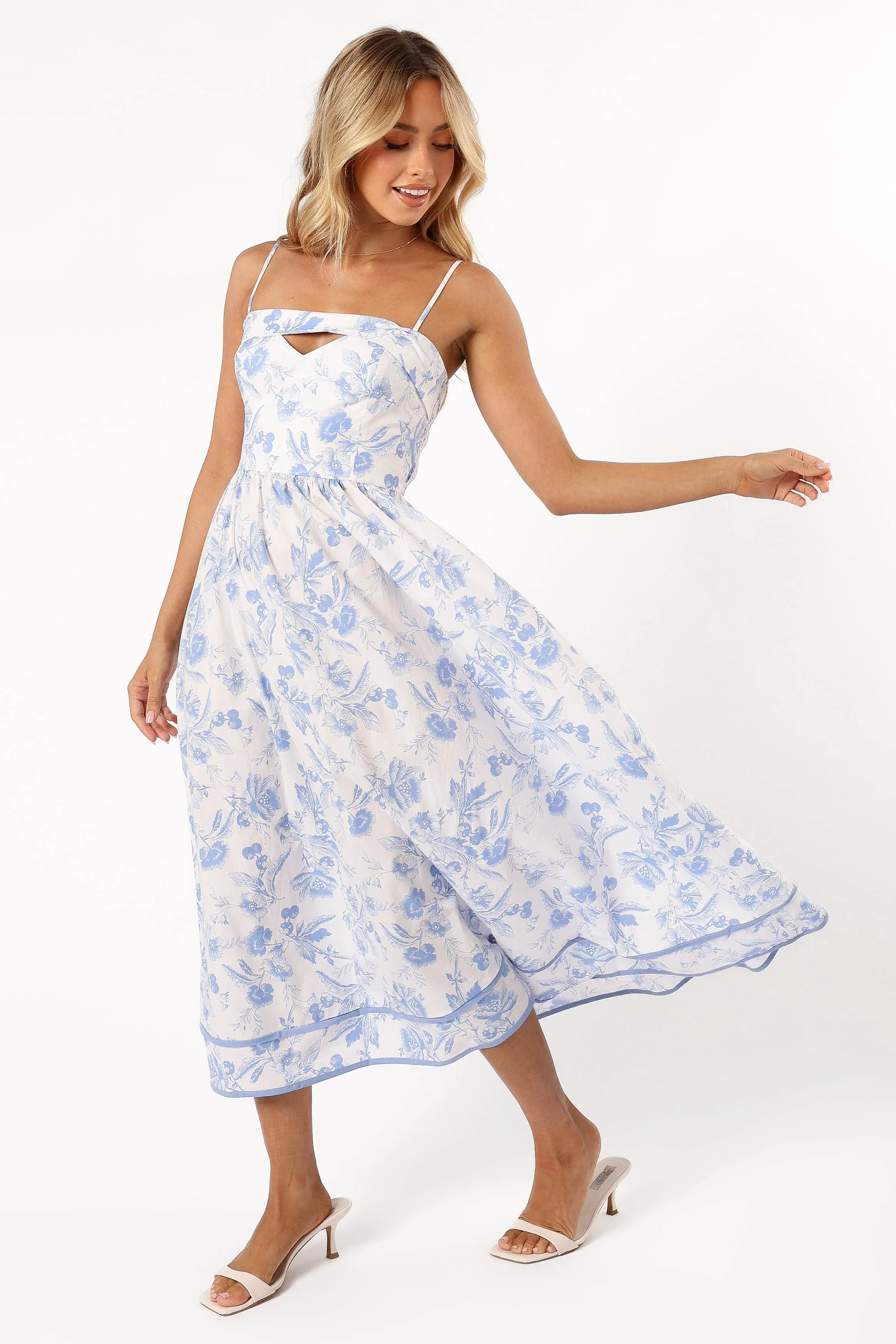 Flora Midi Dress - Blue Floral sold by Petal & Pup product image thumbnail 2