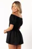Destiny Off Shoulder Romper - Black sold by Petal & Pup
