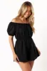 Destiny Off Shoulder Romper - Black sold by Petal & Pup
