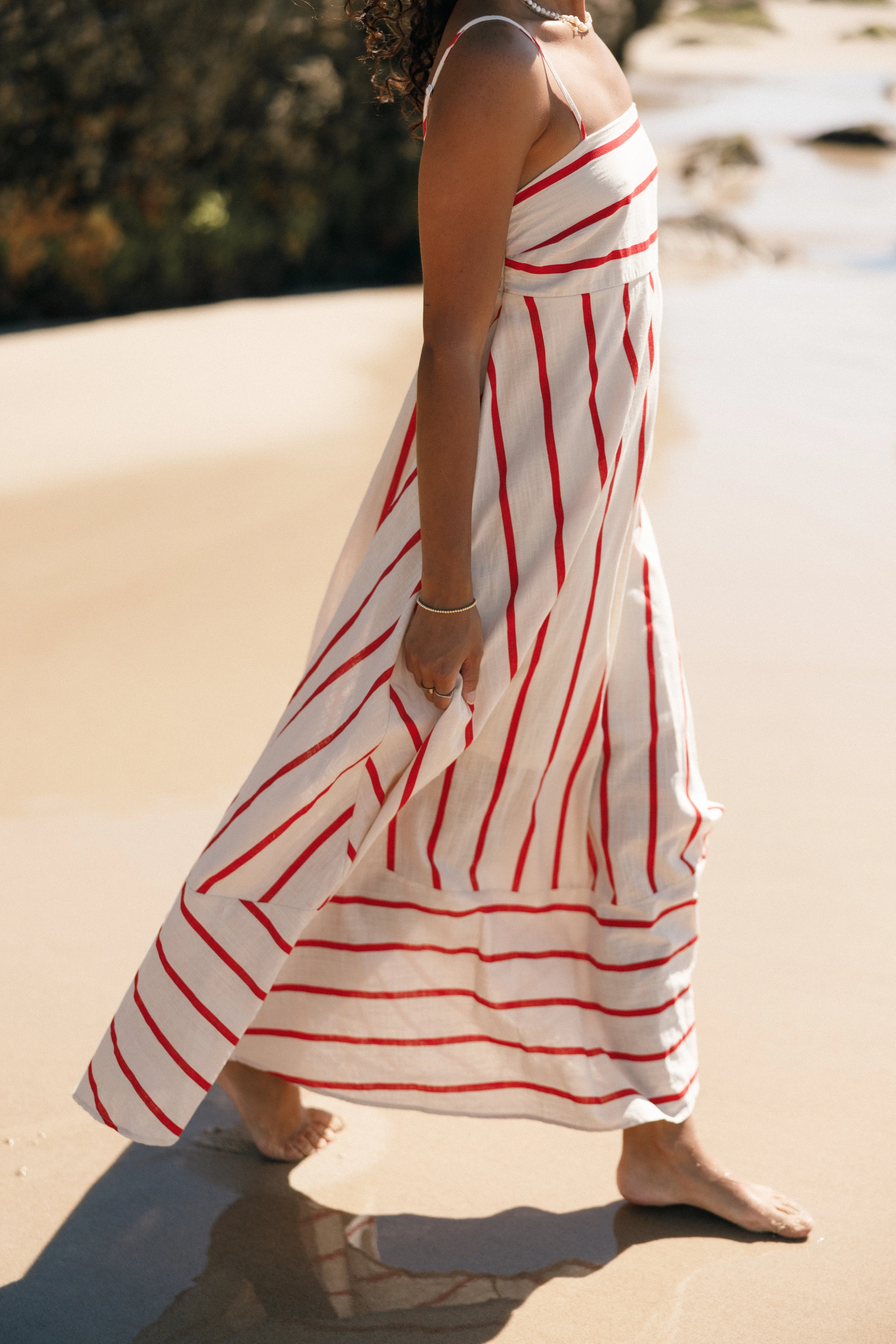 Brea Maxi Dress - Cream Stripe sold by Petal & Pup product image thumbnail 2