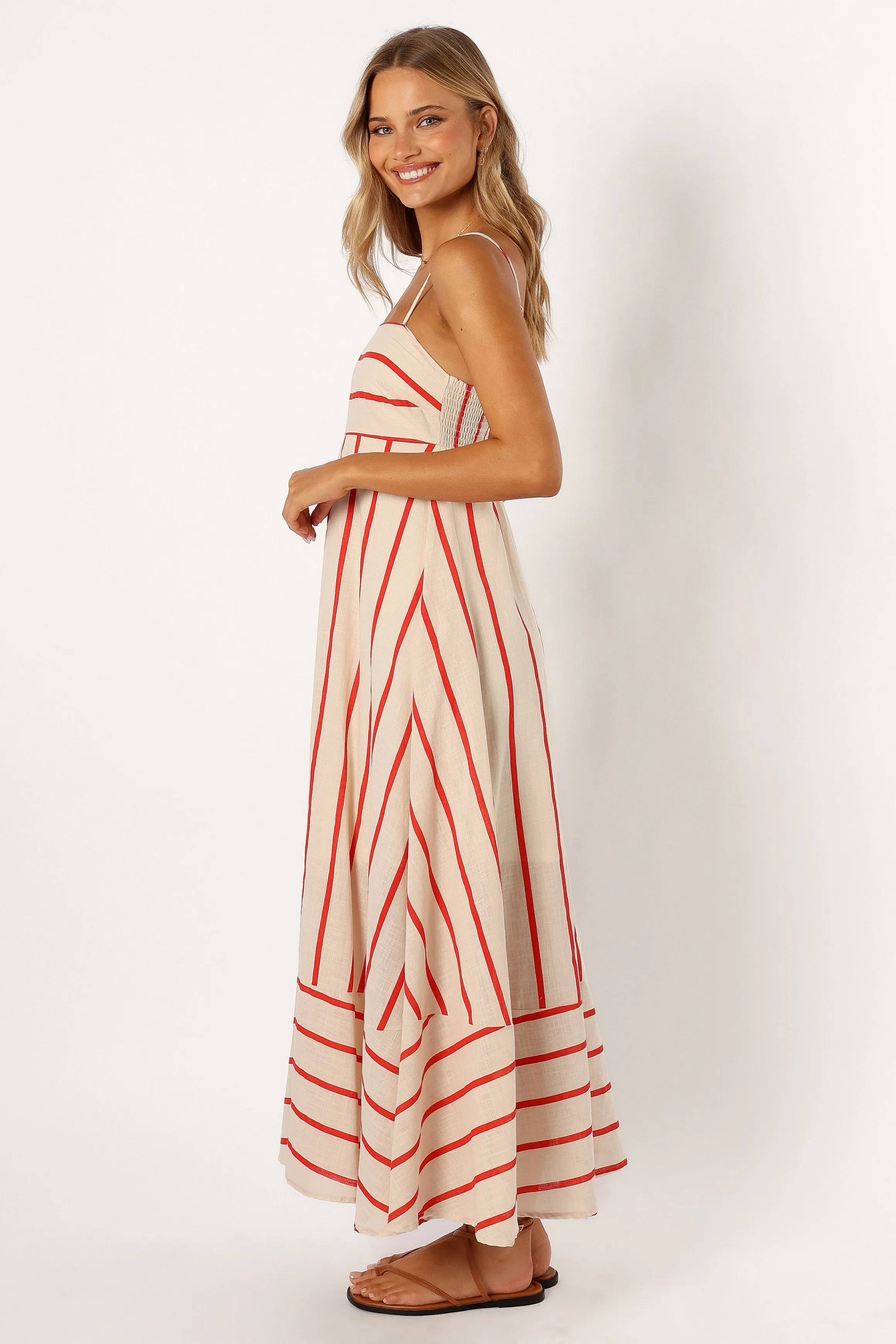 Brea Maxi Dress - Cream Stripe sold by Petal & Pup product image thumbnail 5