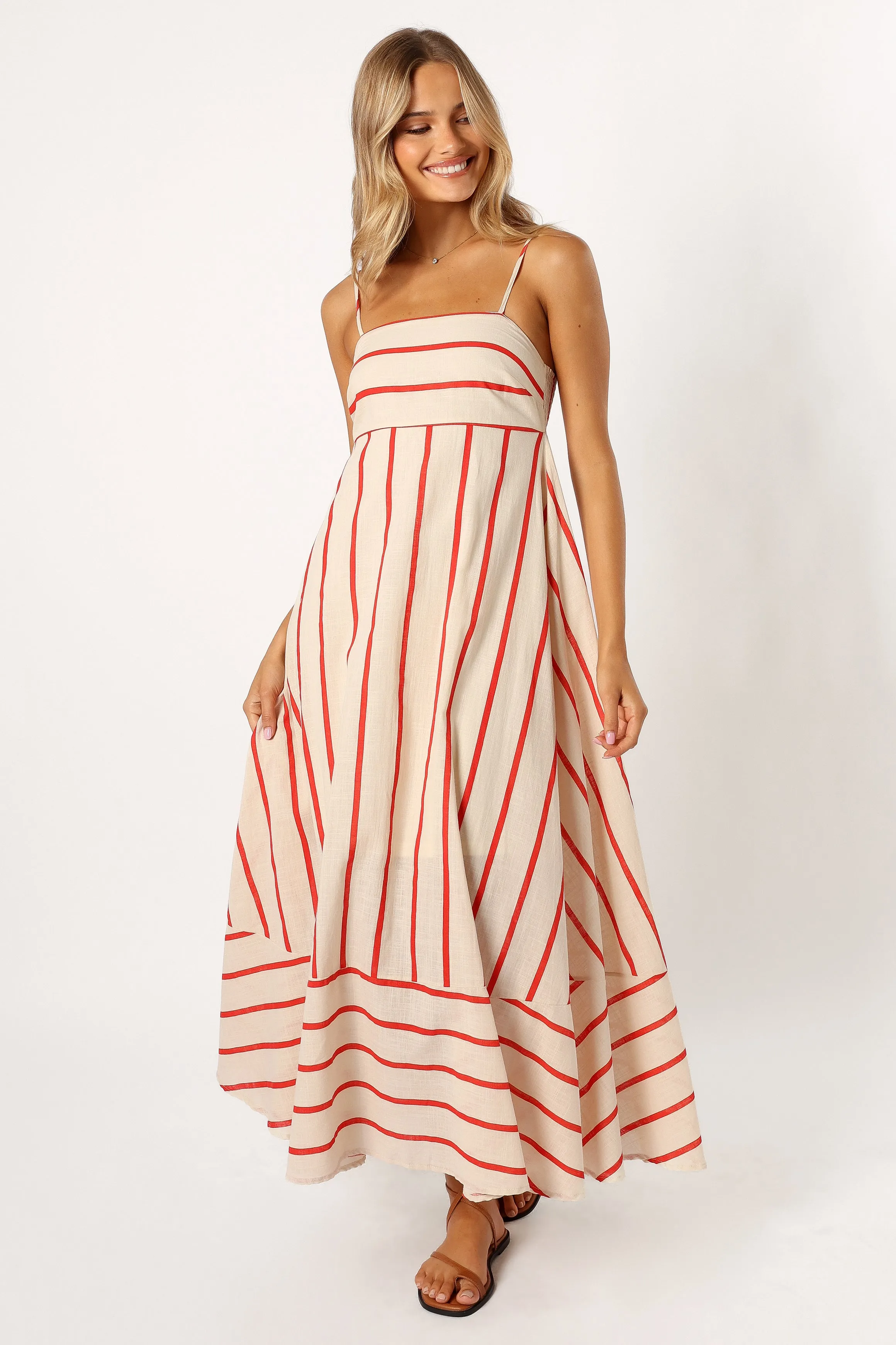 Brea Maxi Dress - Cream Stripe sold by Petal & Pup product image thumbnail 4