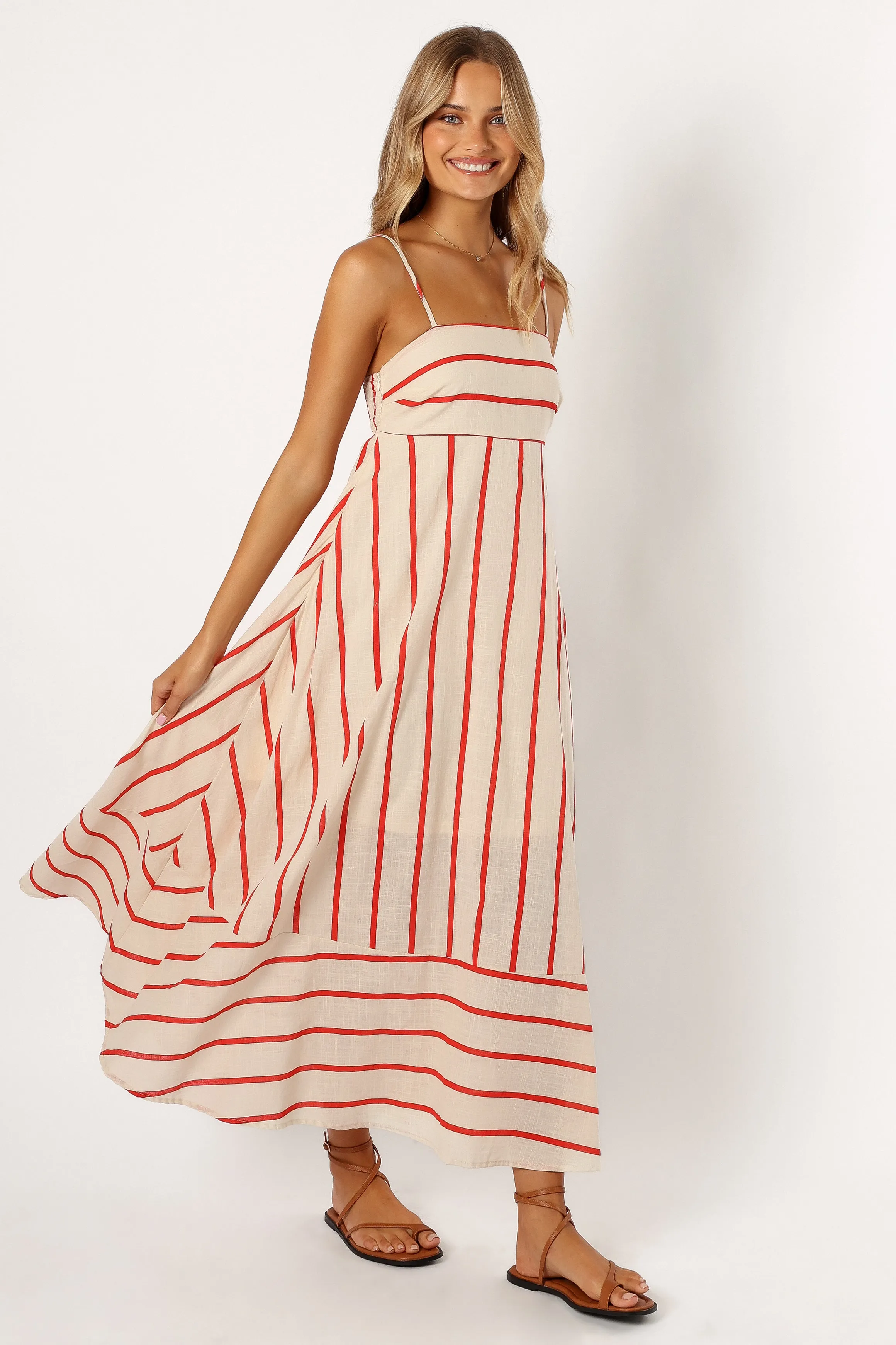Brea Maxi Dress - Cream Stripe sold by Petal & Pup product image thumbnail 3