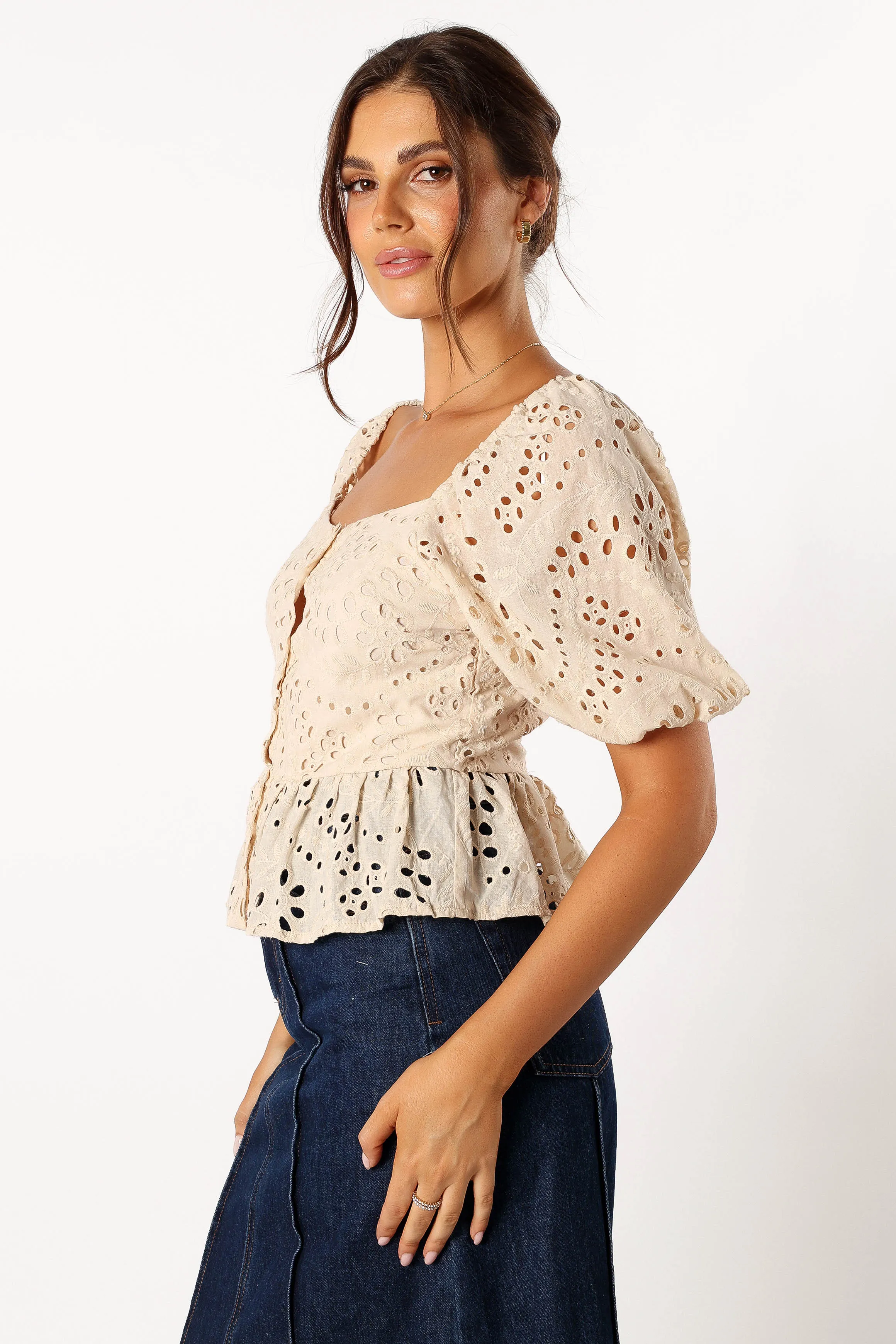 Madie Top - Beige sold by Petal & Pup product image thumbnail 3