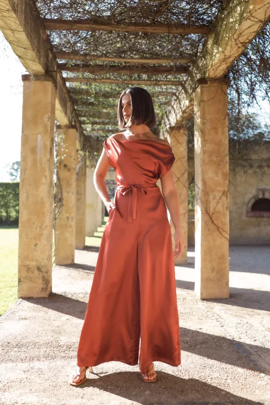 Nikita Jumpsuit - Rust sold by Petal & Pup