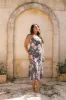 Ashton Midi Dress - Steel Gray Floral sold by Petal & Pup