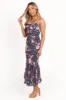 Ashton Midi Dress - Steel Gray Floral sold by Petal & Pup
