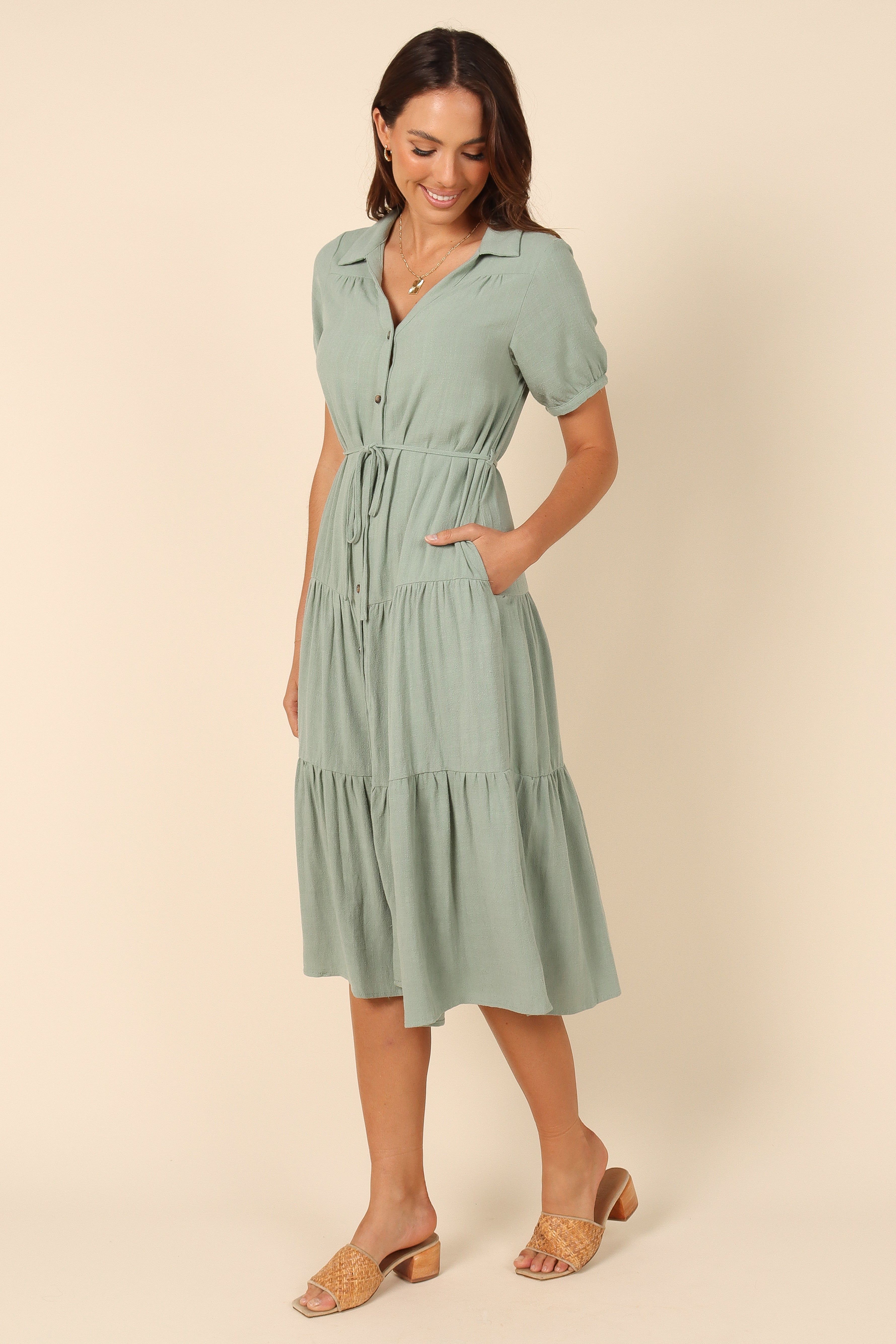 Adara Midi Dress - Sage sold by Petal & Pup product image thumbnail 4