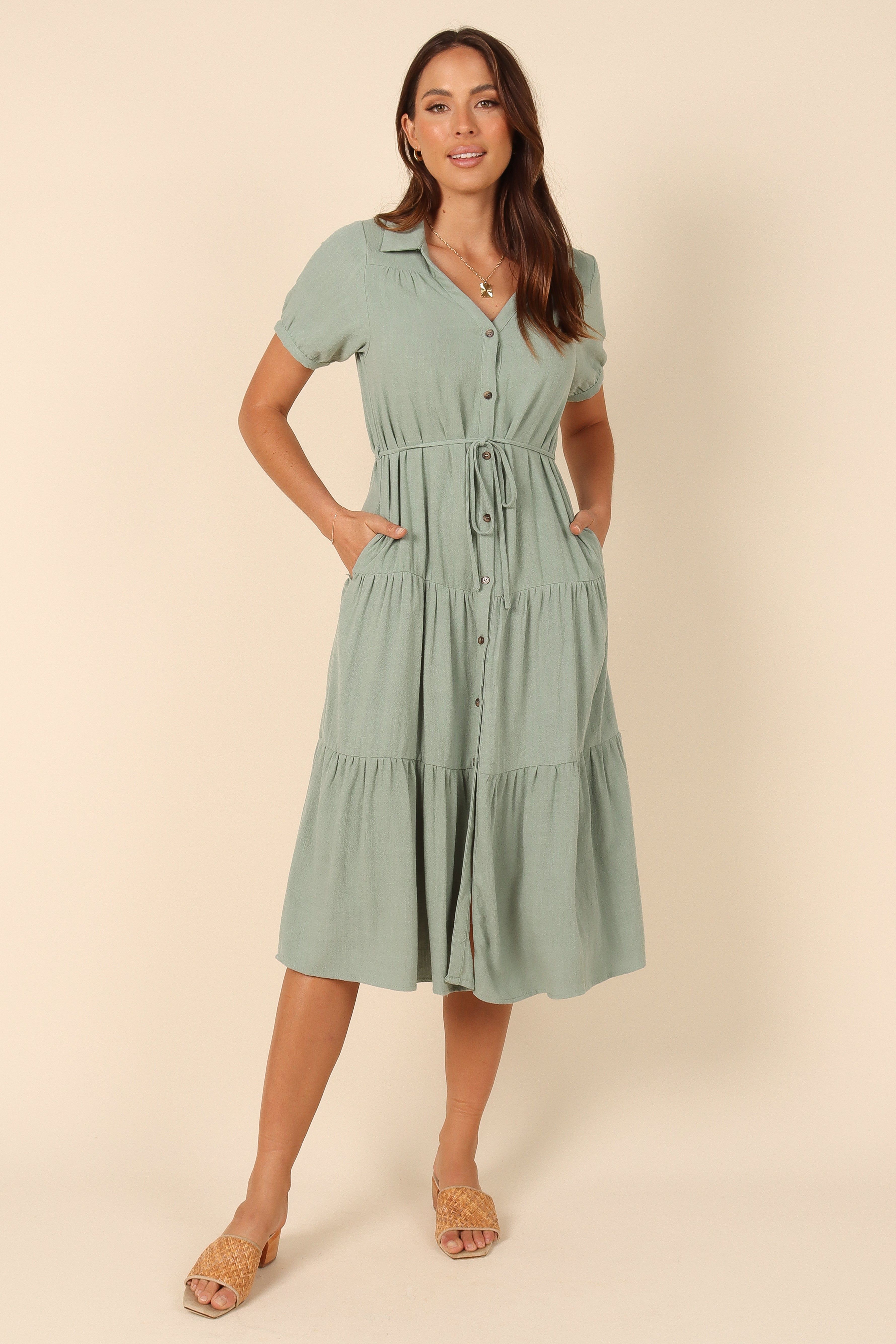 Adara Midi Dress - Sage sold by Petal & Pup