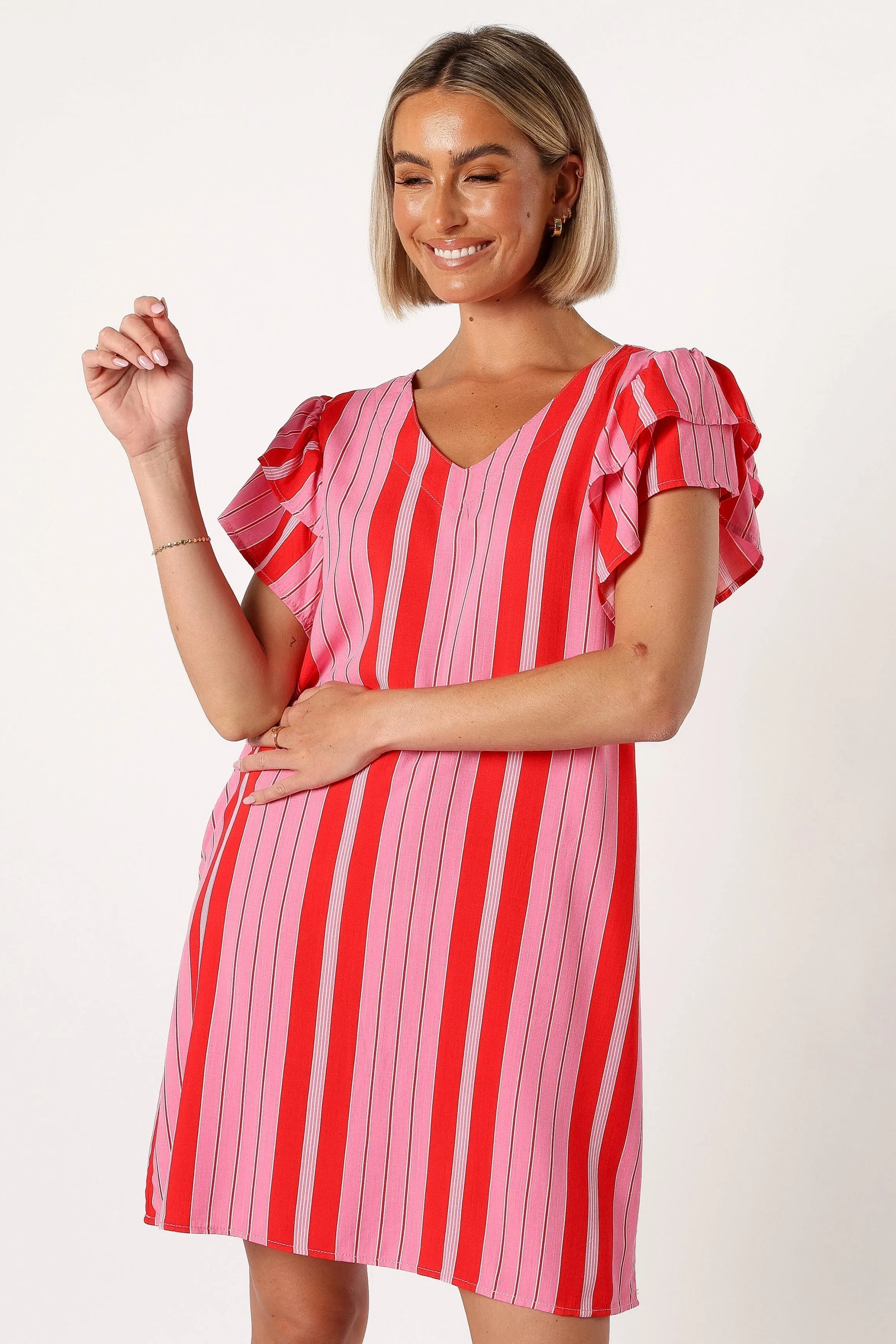 Amara Mini Dress - Pink Stripe sold by Petal & Pup product image thumbnail 4