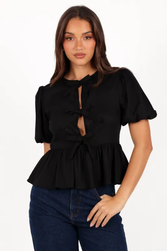 Colette Top - Black sold by Petal & Pup