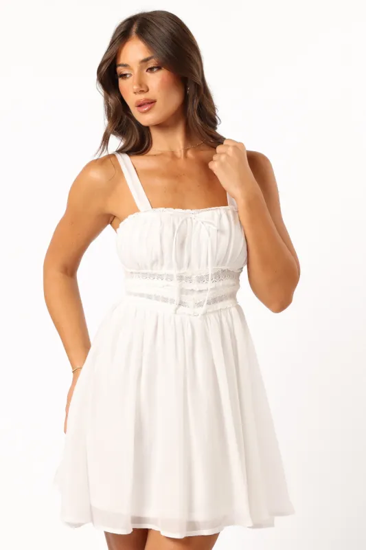 Keely Mini Dress - Off White sold by Petal & Pup