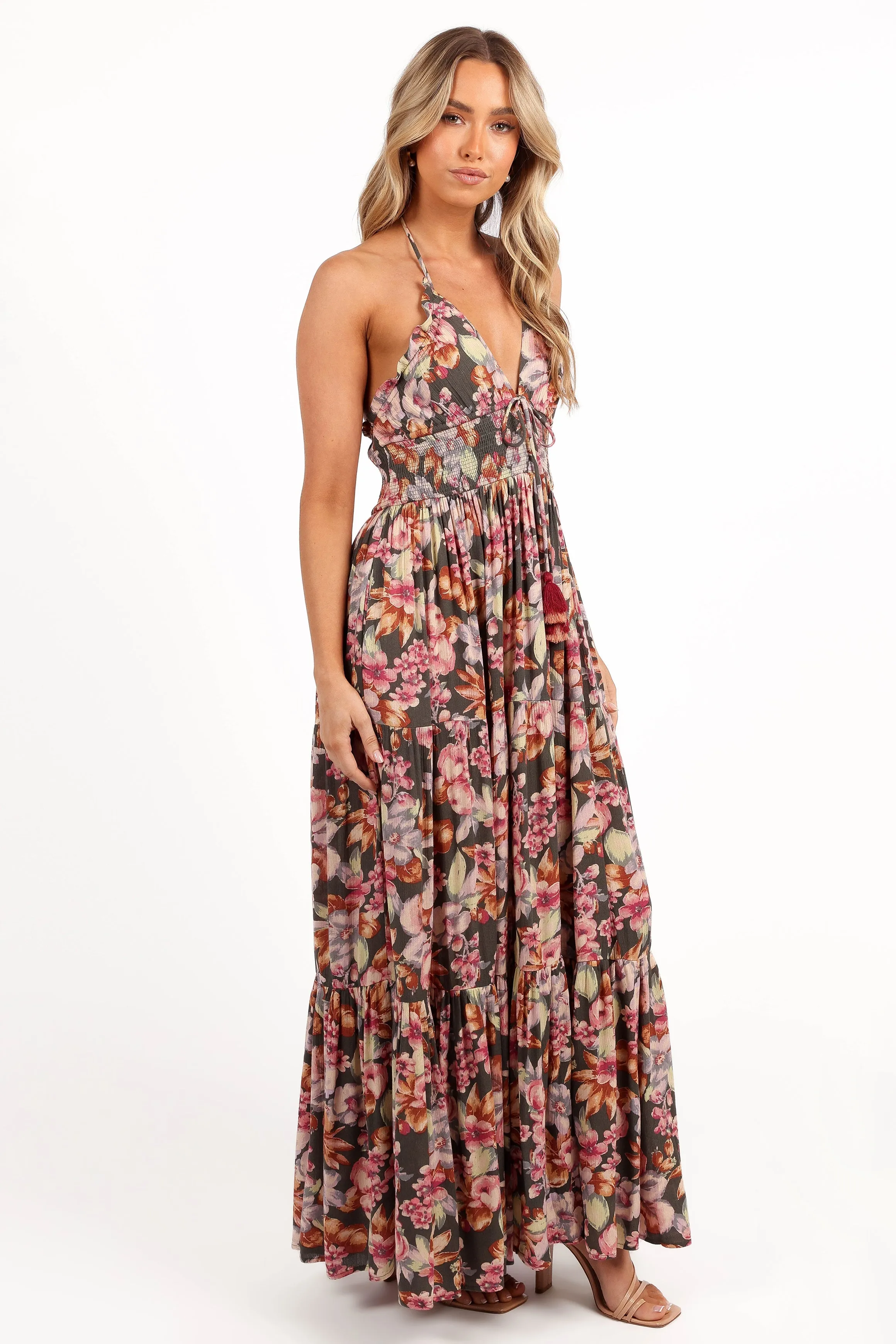 Benson Maxi Dress - Dark Green/Multi sold by Petal & Pup product image thumbnail 5