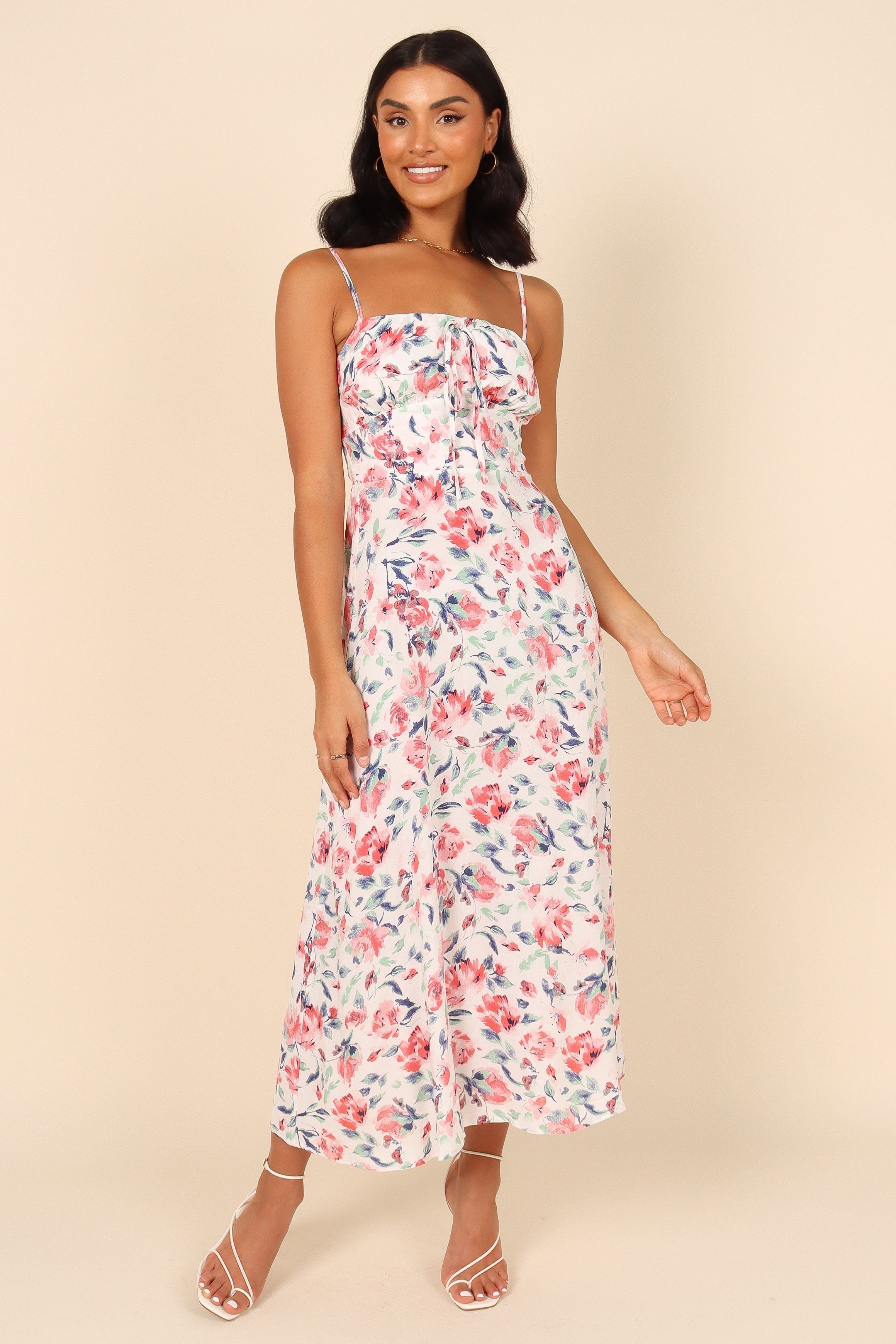 Andrea Floral Midi Dress - White sold by Petal & Pup product image thumbnail 4