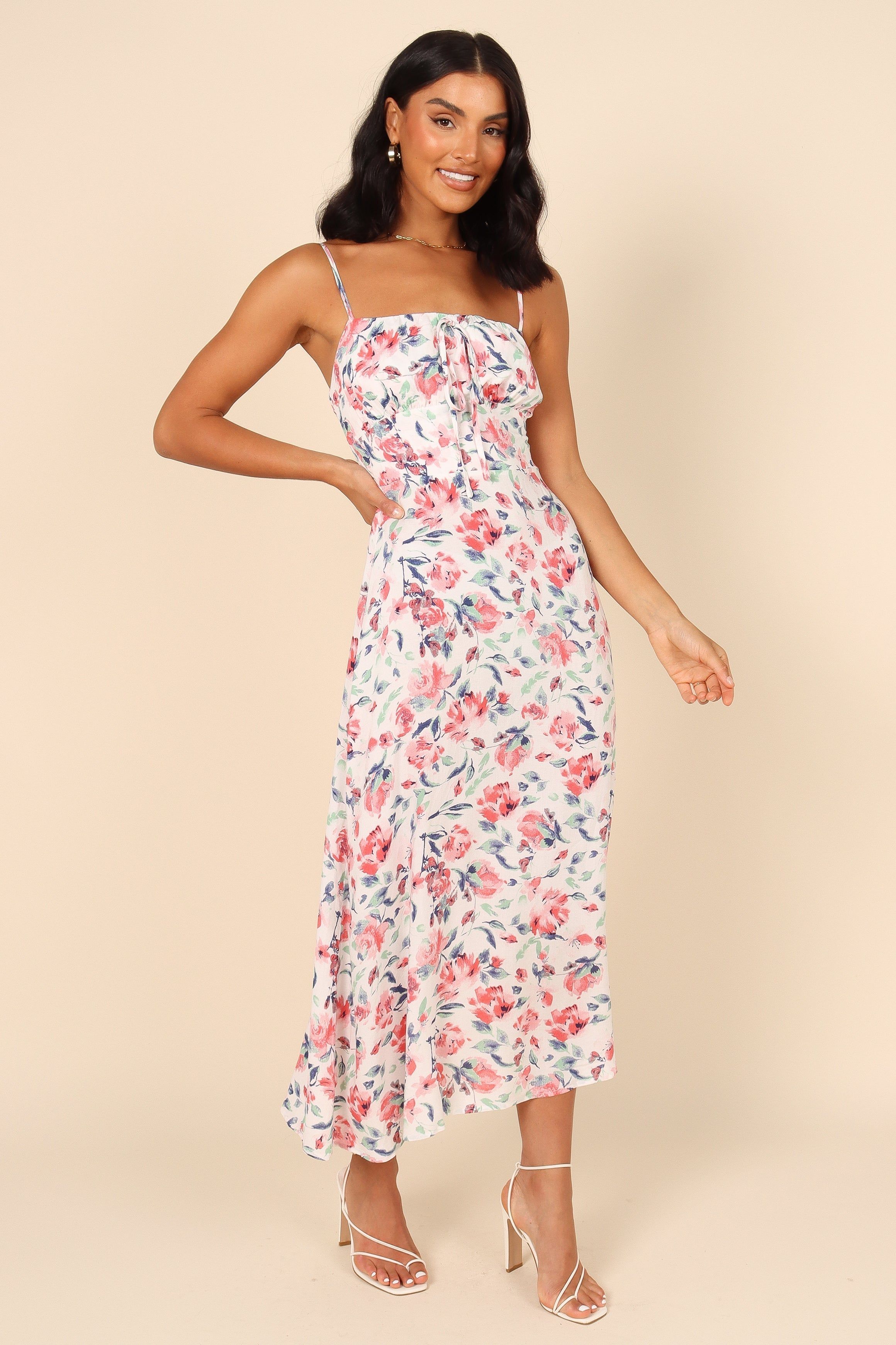 Andrea Floral Midi Dress - White sold by Petal & Pup product image thumbnail 6