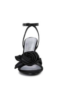 Rose Bow Satin Heels - Black sold by Petal & Pup