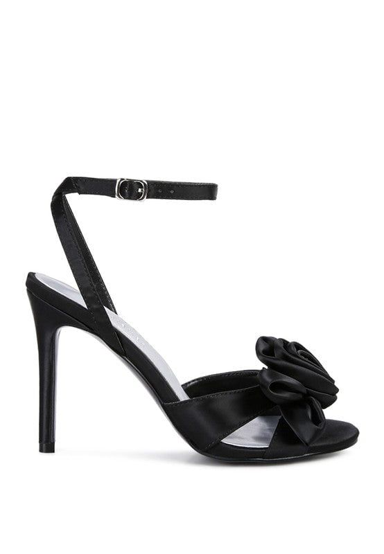Rose Bow Satin Heels - Black sold by Petal & Pup product image thumbnail 2