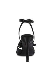 Rose Bow Satin Heels - Black sold by Petal & Pup