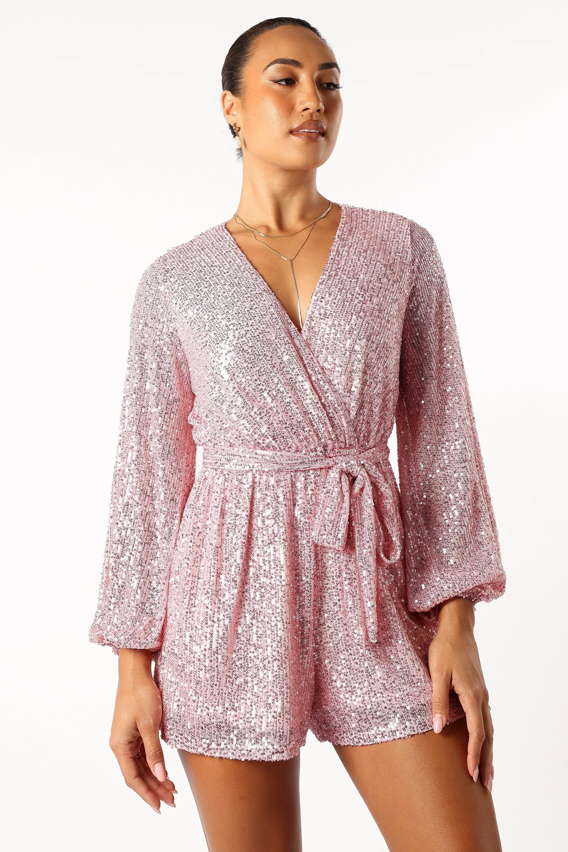Monica Sequin Romper - Pink sold by Petal & Pup product image thumbnail 5