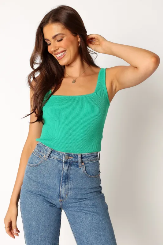 Vicki Rib Tank - Kelly Green sold by Petal & Pup