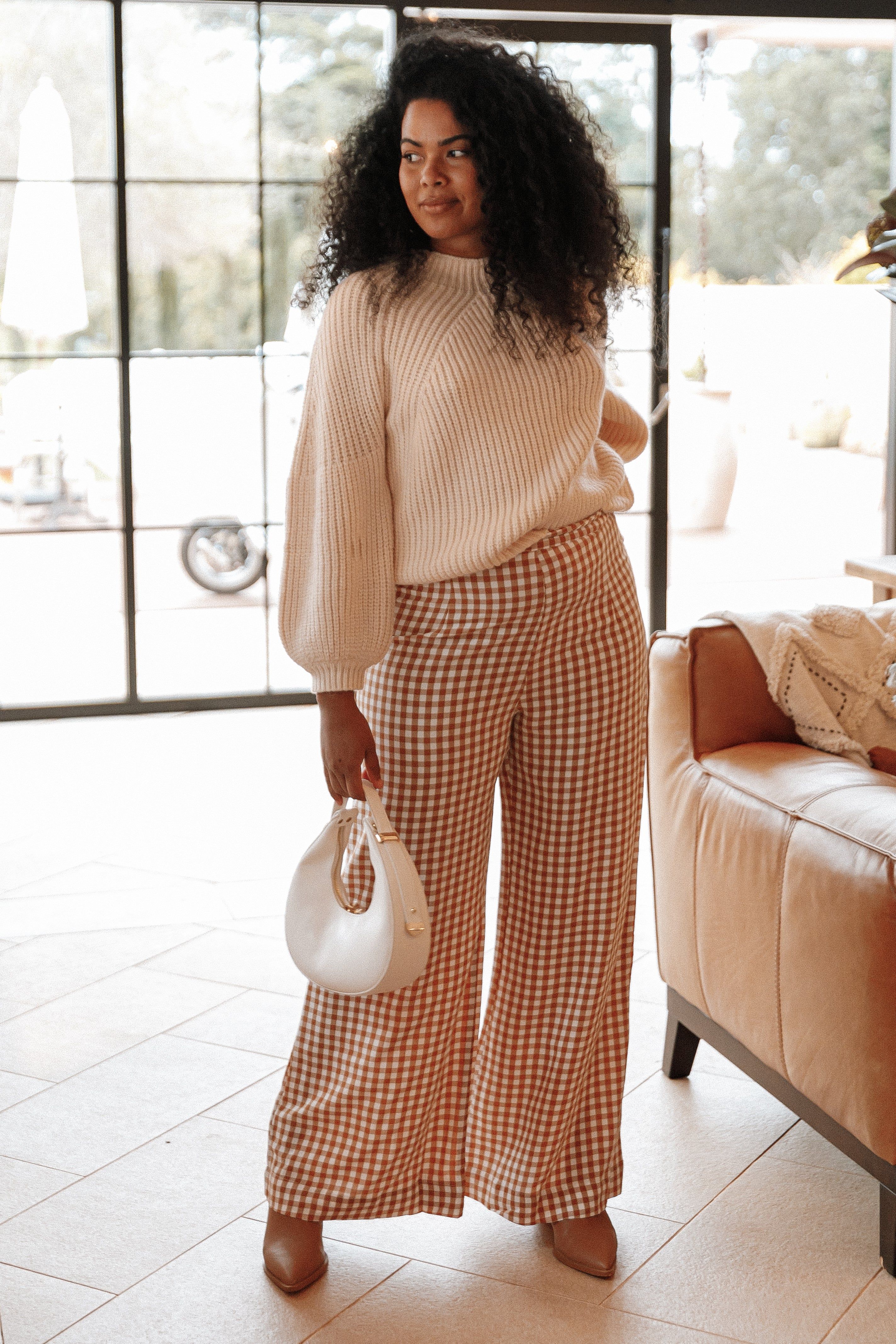 Gimmie Pants - Tan Gingham sold by Petal & Pup product image thumbnail 2