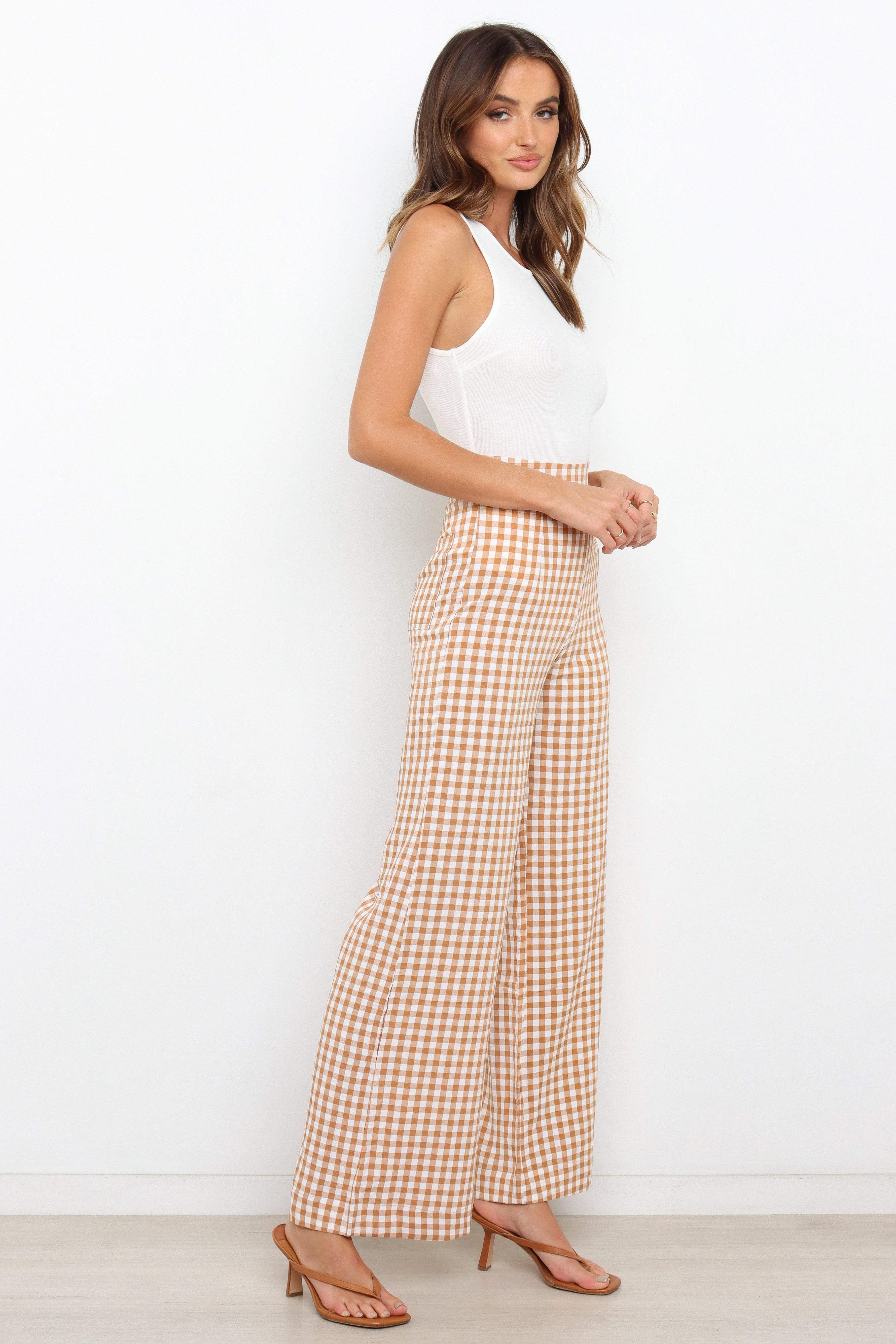 Gimmie Pants - Tan Gingham sold by Petal & Pup product image thumbnail 4