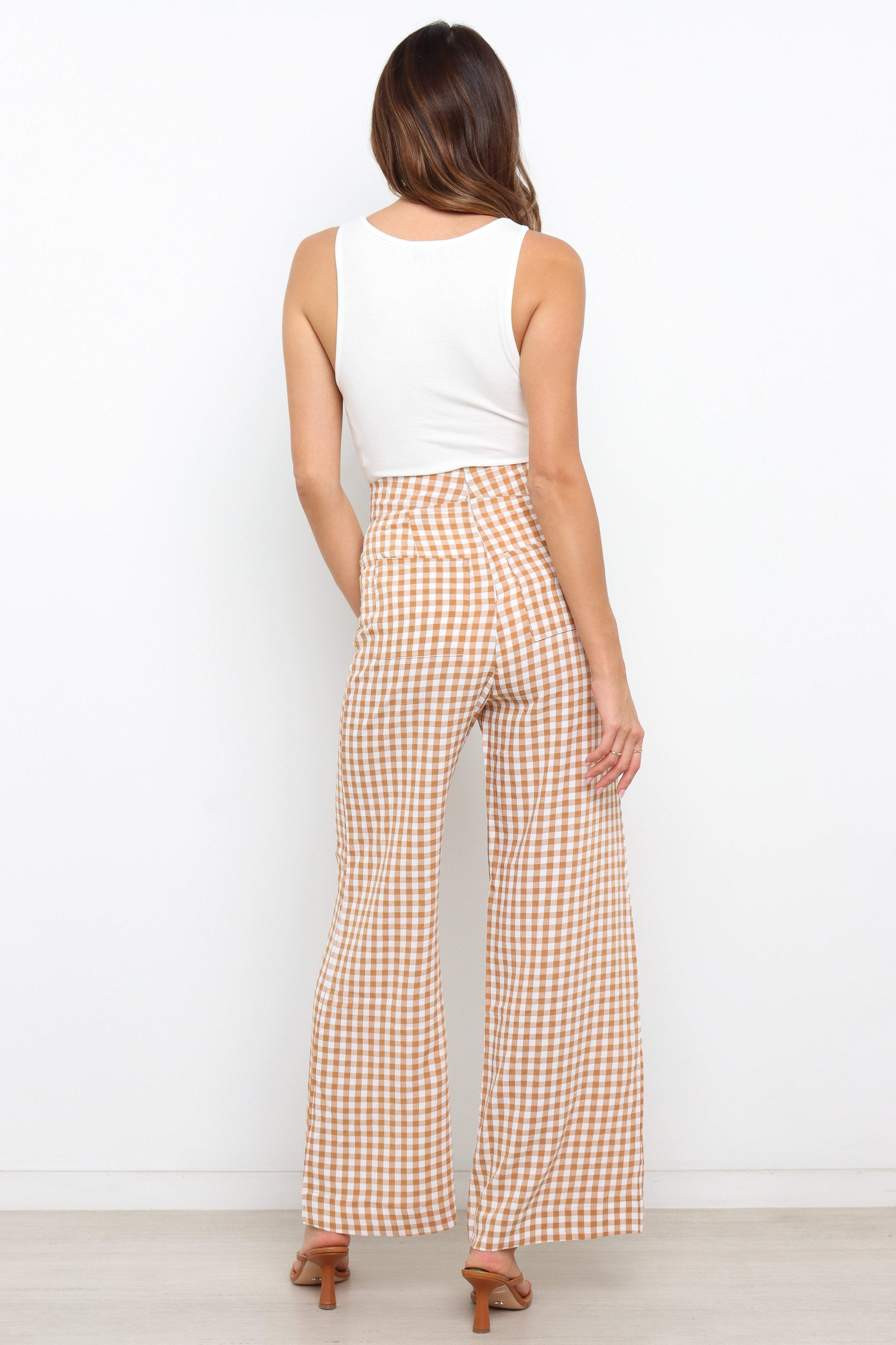 Gimmie Pants - Tan Gingham sold by Petal & Pup product image thumbnail 8