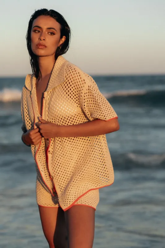 Val Knit Shirt - Beige sold by Petal & Pup