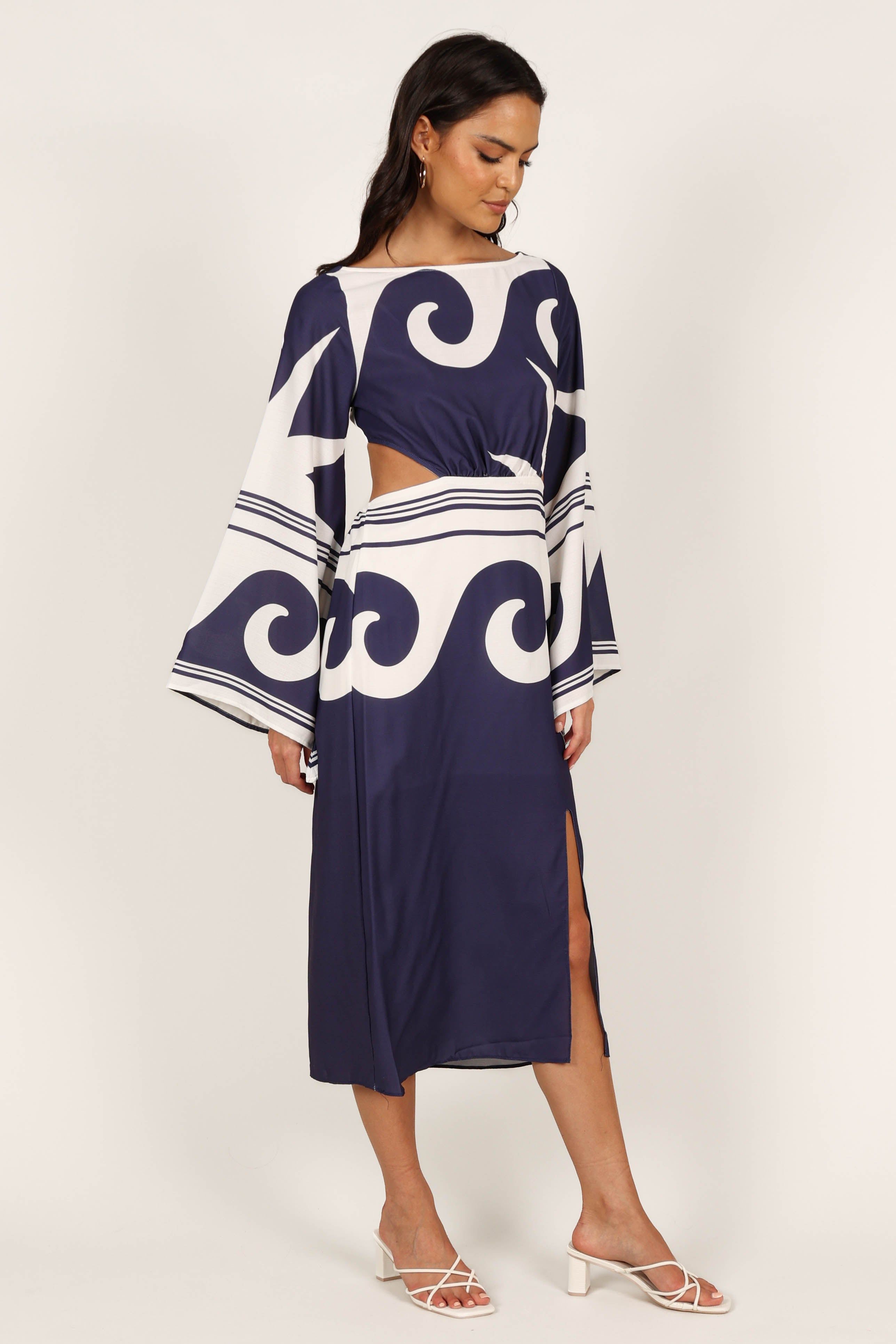 Vella Midi Dress - Navy/White sold by Petal & Pup product image thumbnail 9