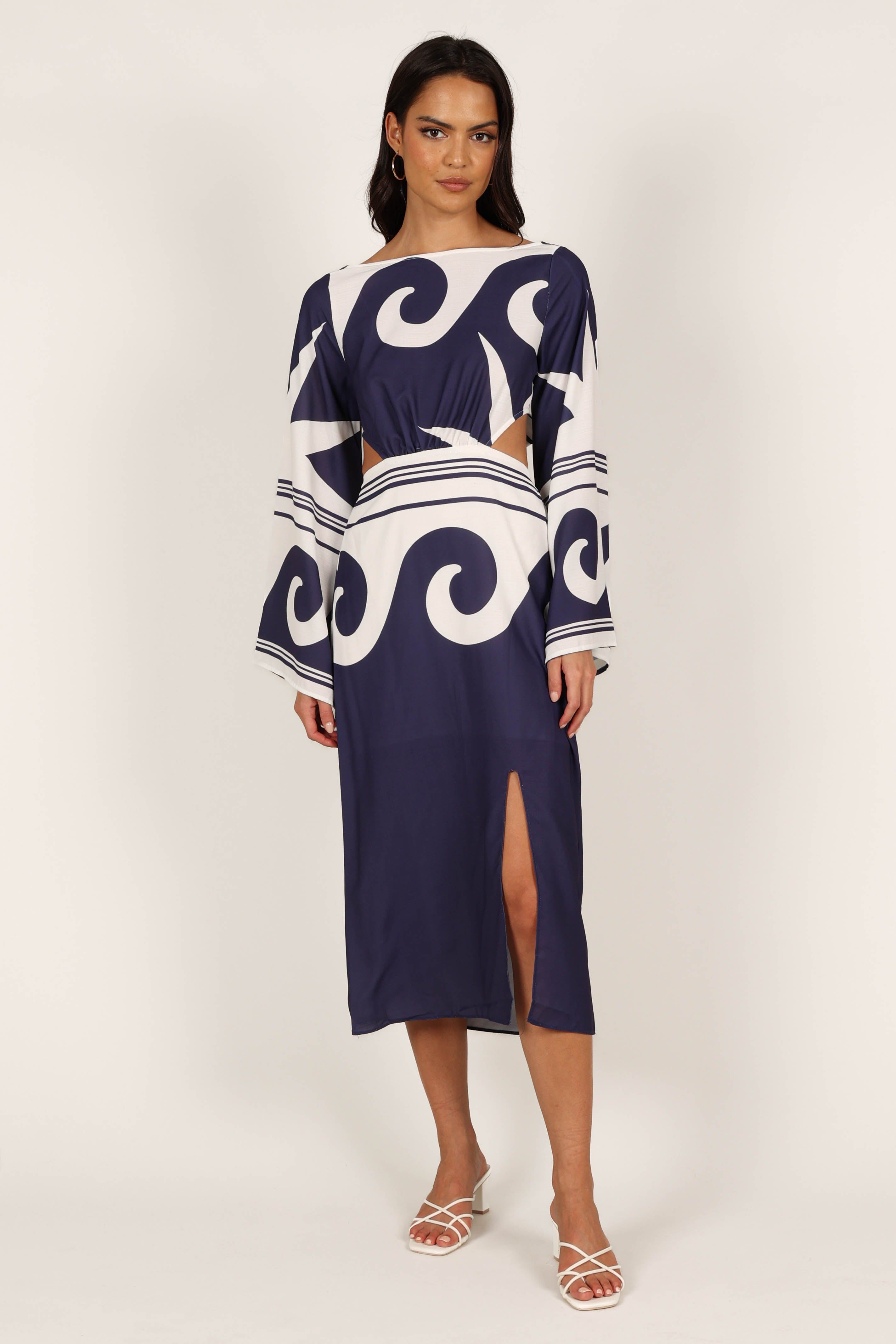 Vella Midi Dress - Navy/White sold by Petal & Pup product image thumbnail 10