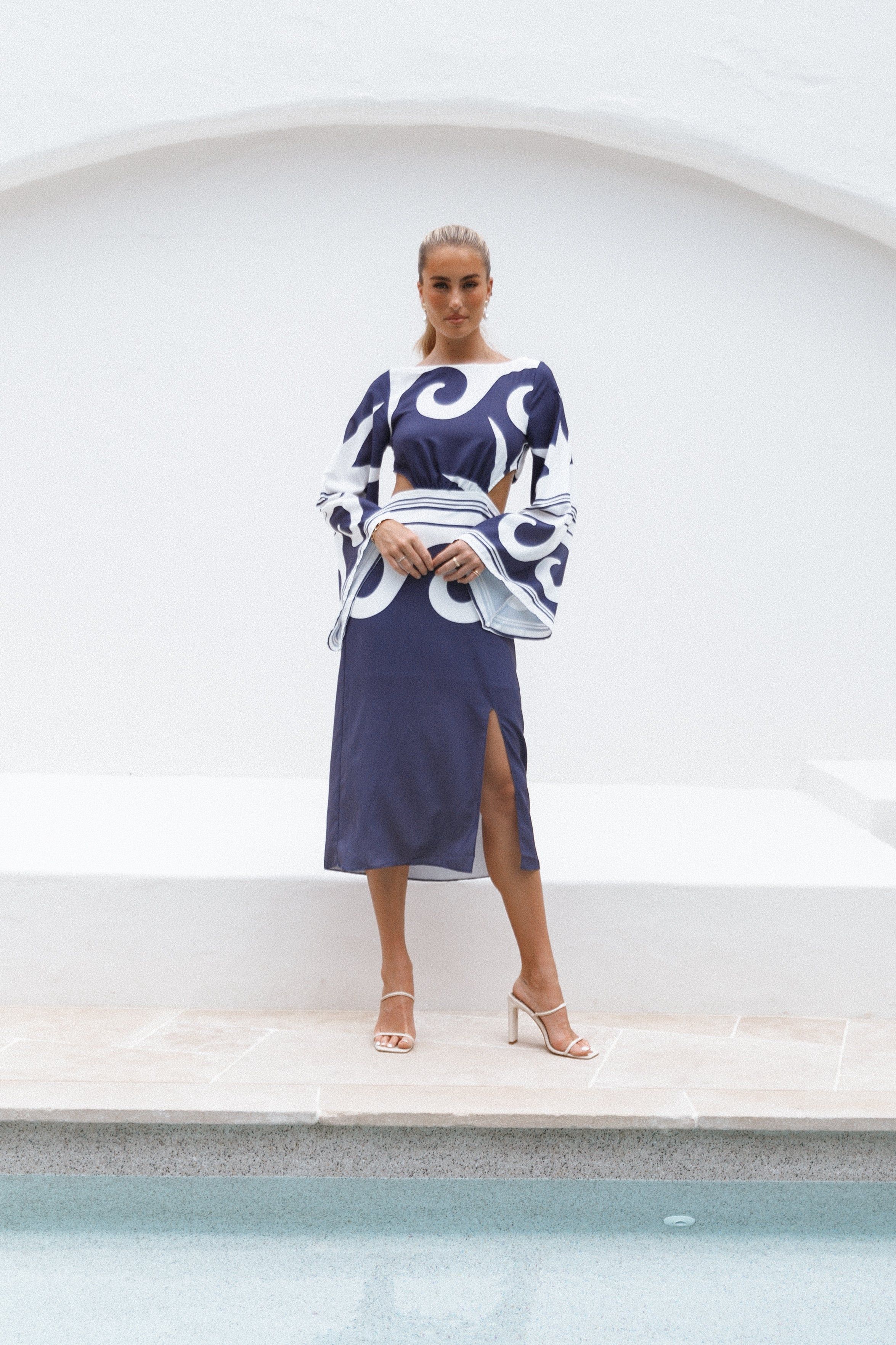 Vella Midi Dress - Navy/White sold by Petal & Pup product image thumbnail 12