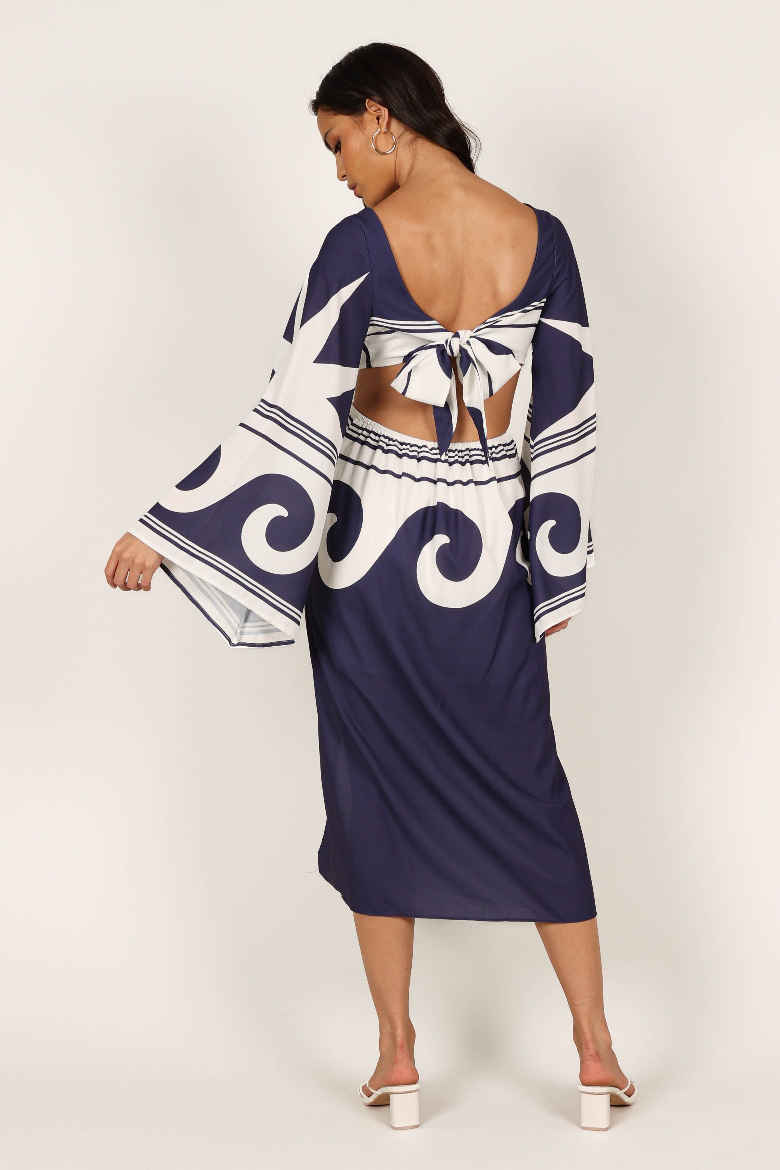 Vella Midi Dress - Navy/White sold by Petal & Pup product image thumbnail 8