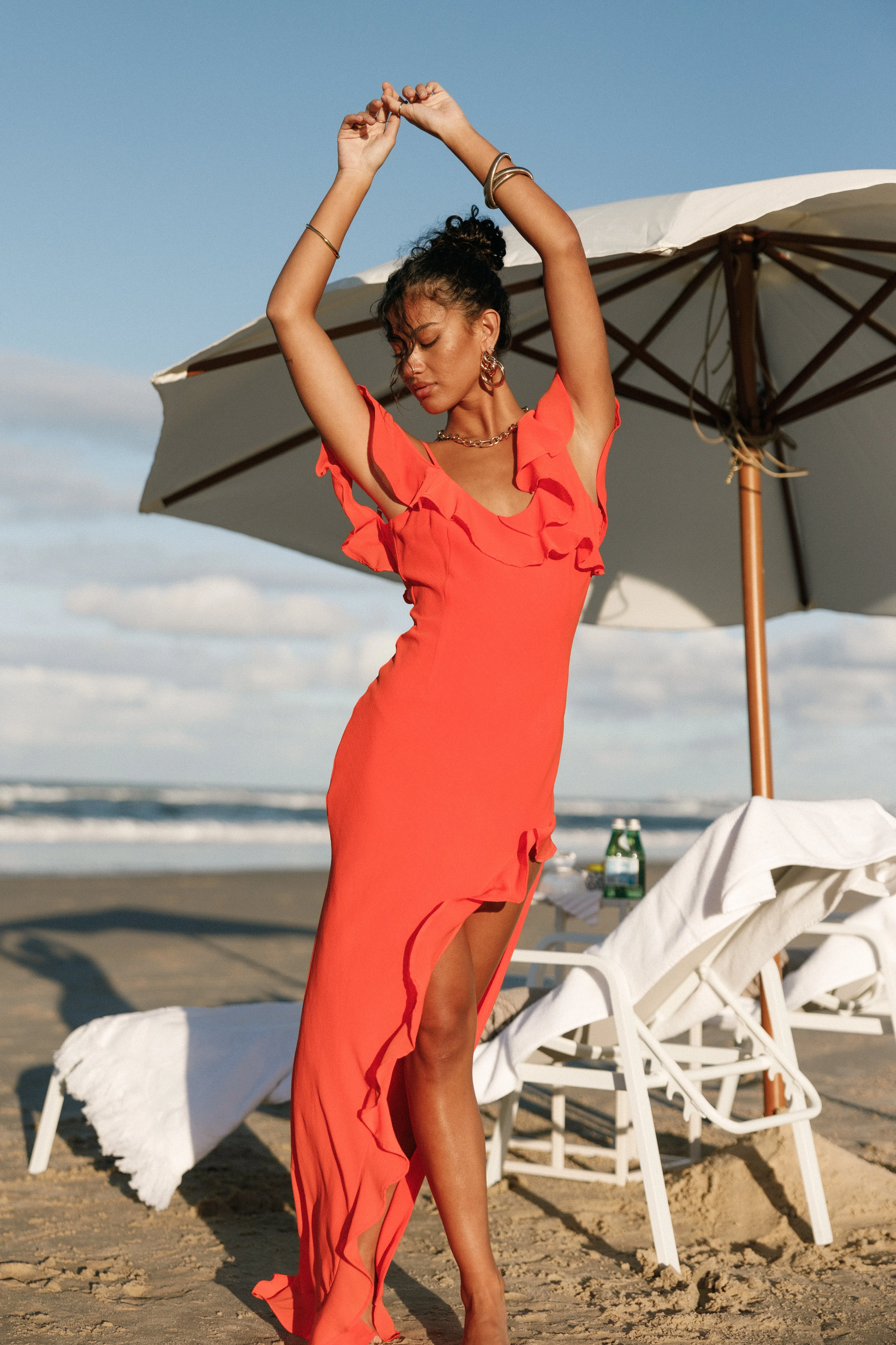 Dalia Maxi Dress - Tangerine sold by Petal & Pup