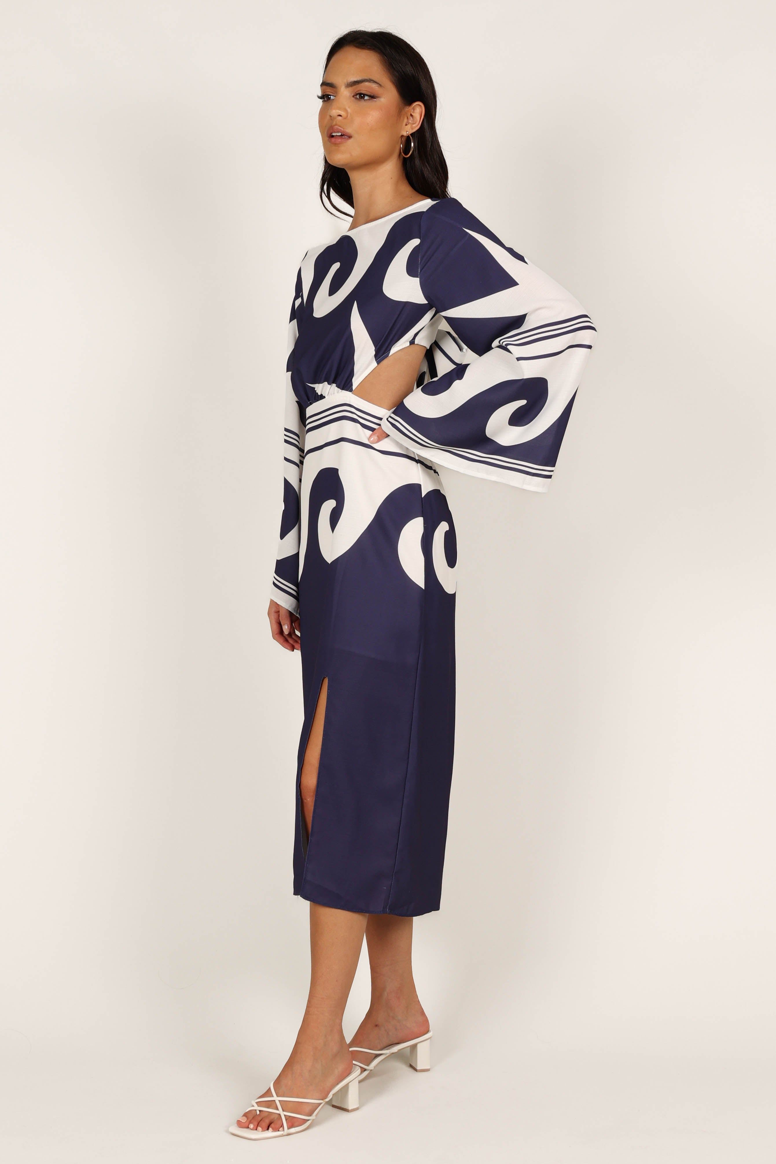 Vella Midi Dress - Navy/White sold by Petal & Pup product image thumbnail 7