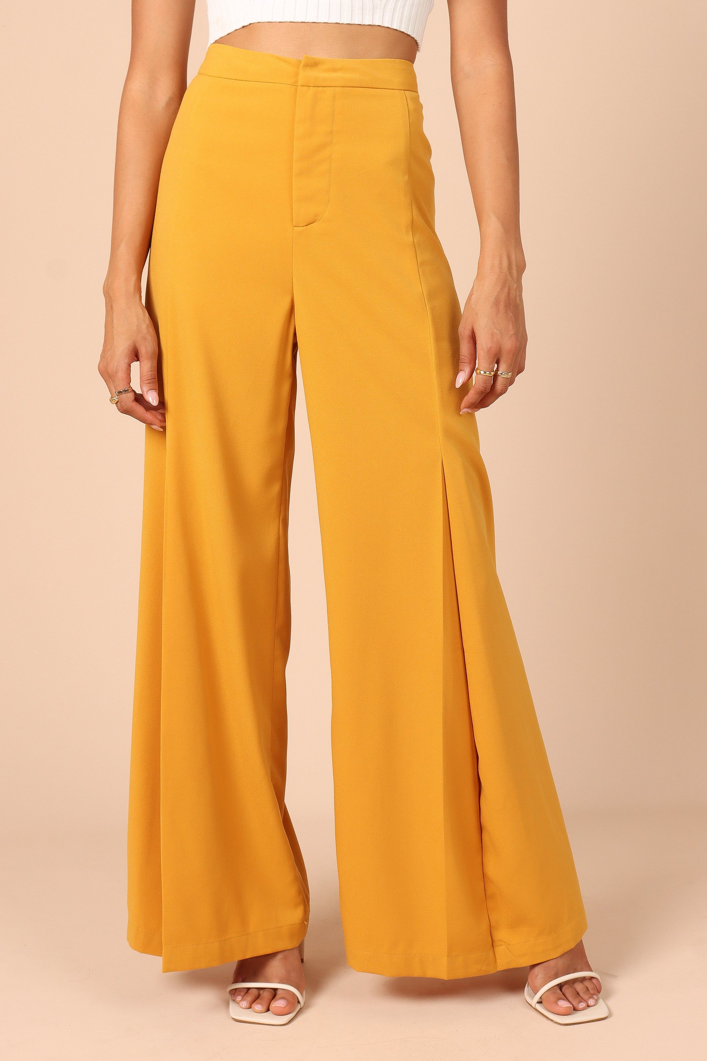 Annie High Waisted Wide Leg Pants - Mustard sold by Petal & Pup product image thumbnail 4