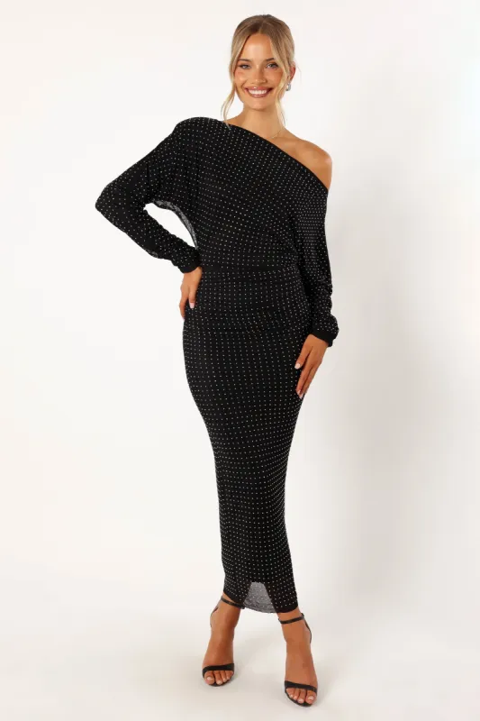 Loeve Long Sleeve Midi Dress - Black sold by Petal & Pup