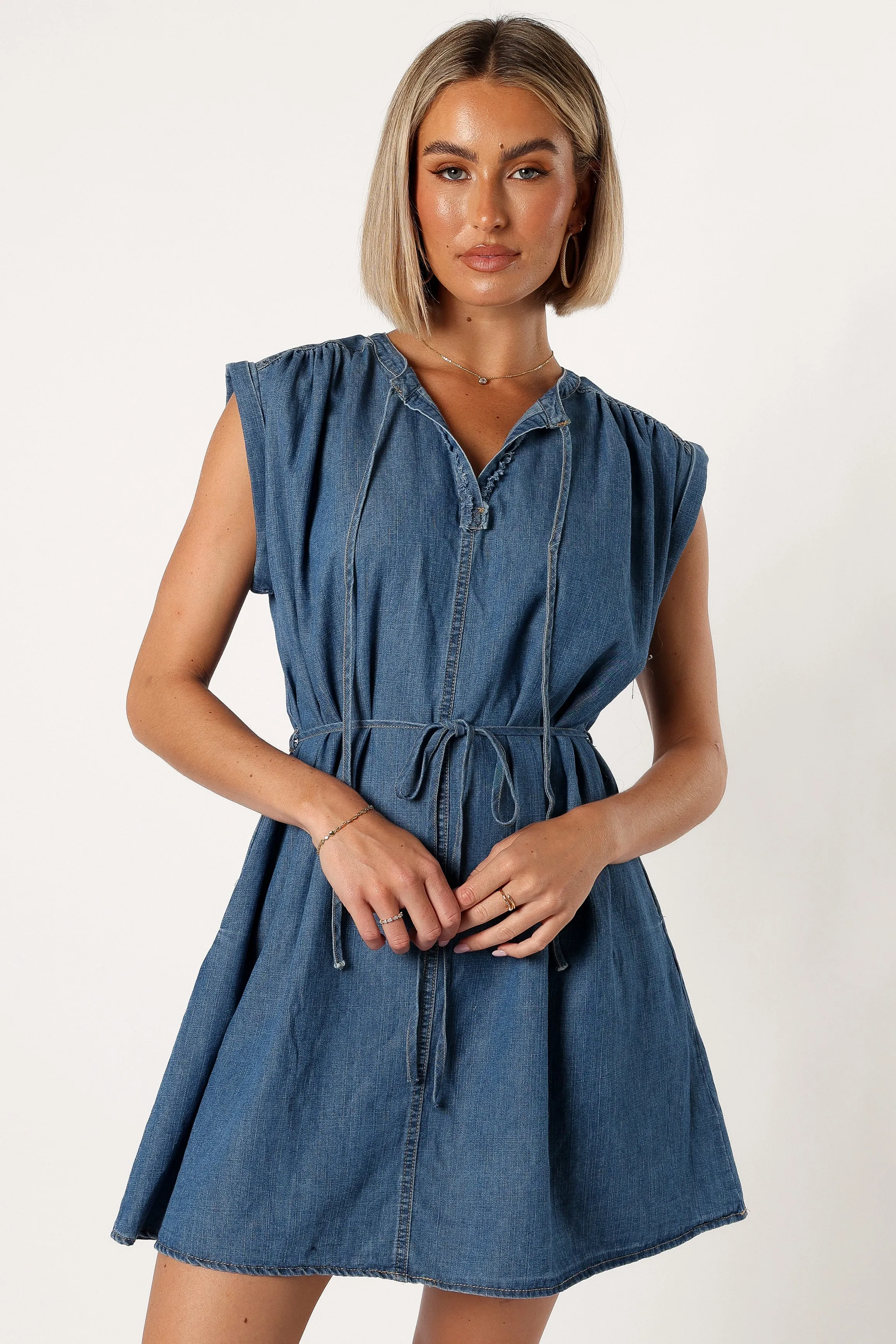 Tinsley Mini Dress - Denim sold by Petal & Pup product image thumbnail 4