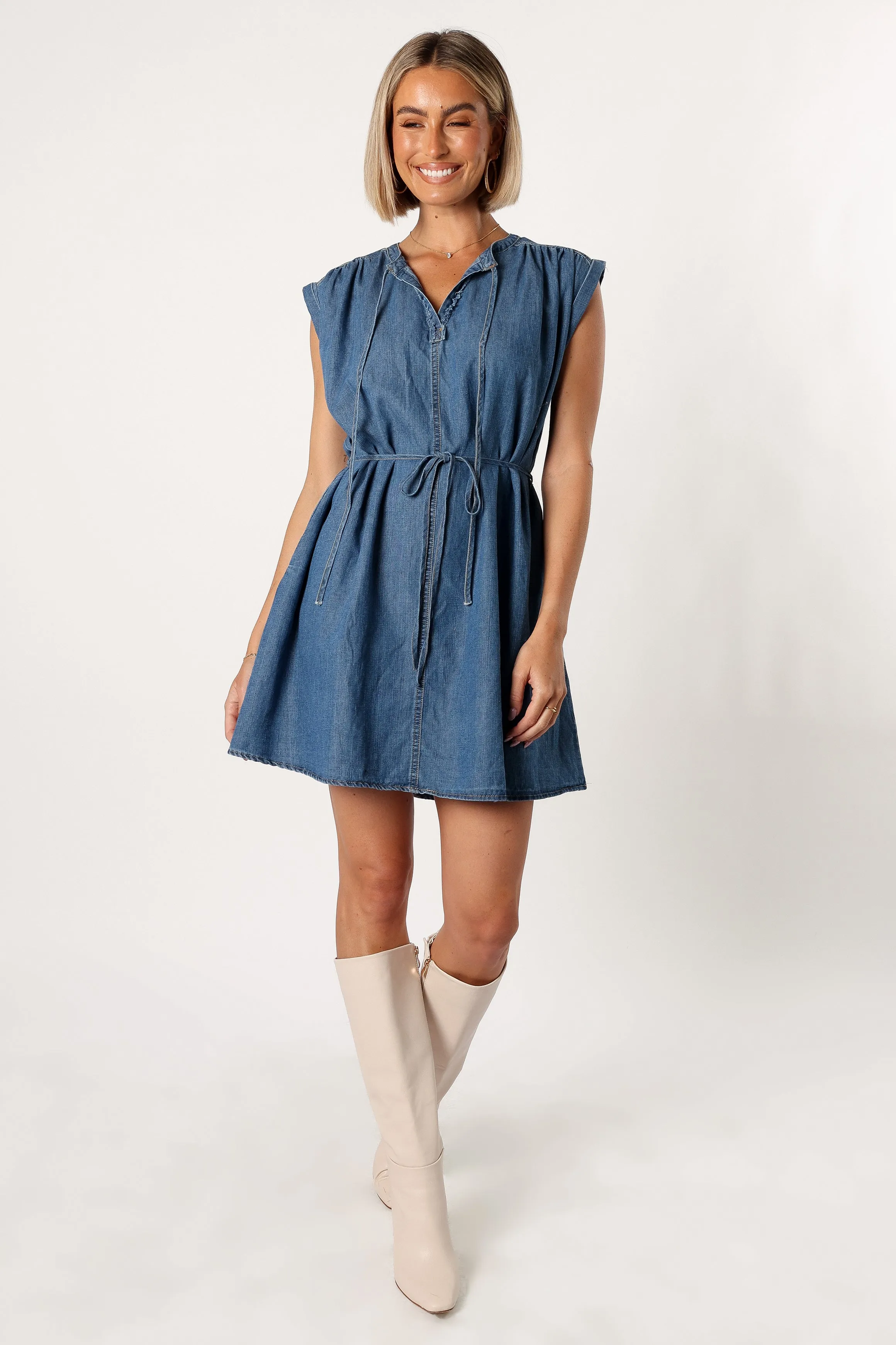 Tinsley Mini Dress - Denim sold by Petal & Pup product image thumbnail 3