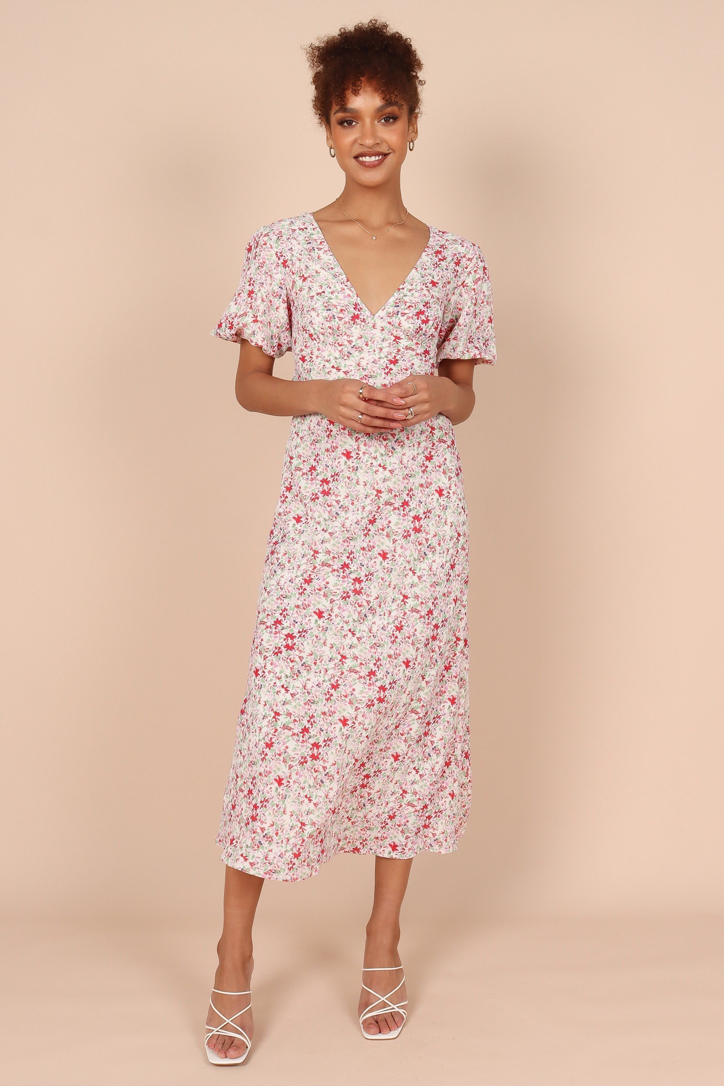 Marlena Dress - Red Floral sold by Petal & Pup