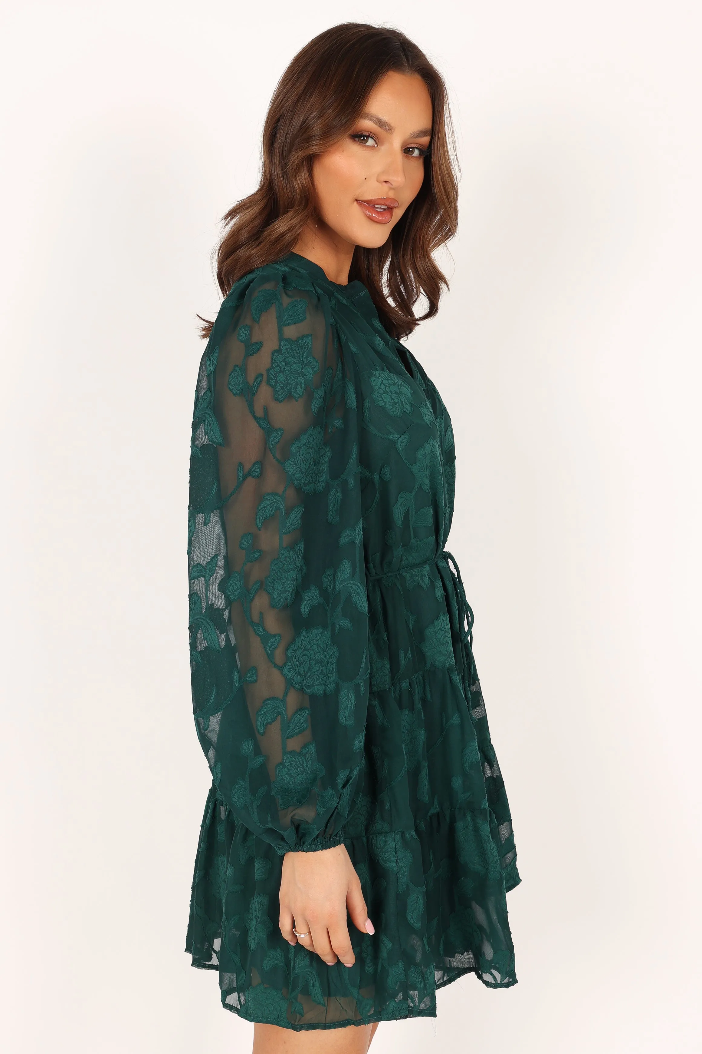 Monary Long Sleeve Mini Dress - Emerald sold by Petal & Pup product image thumbnail 5
