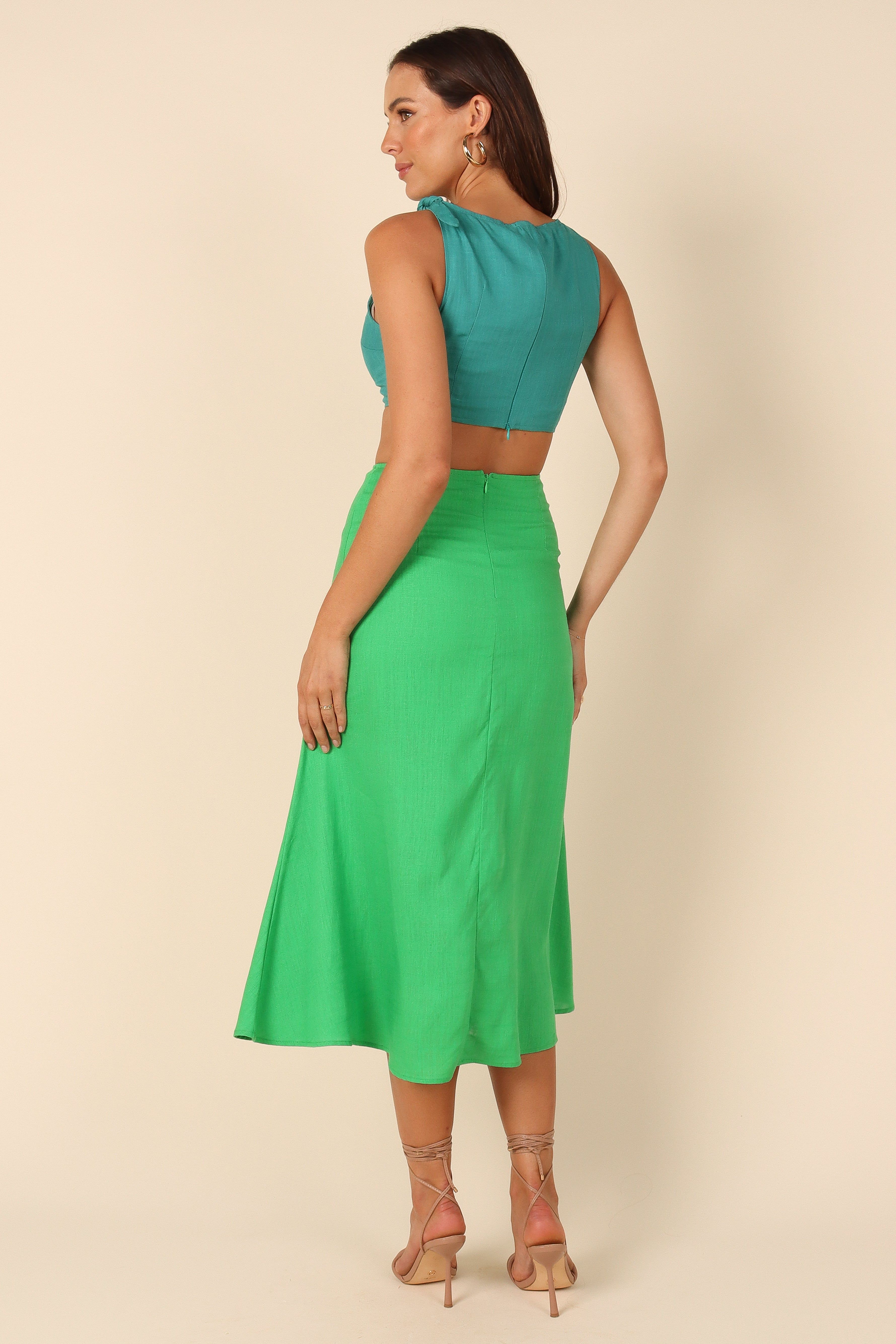 Gabby Cut Out Dress - Green Splice sold by Petal & Pup product image thumbnail 5
